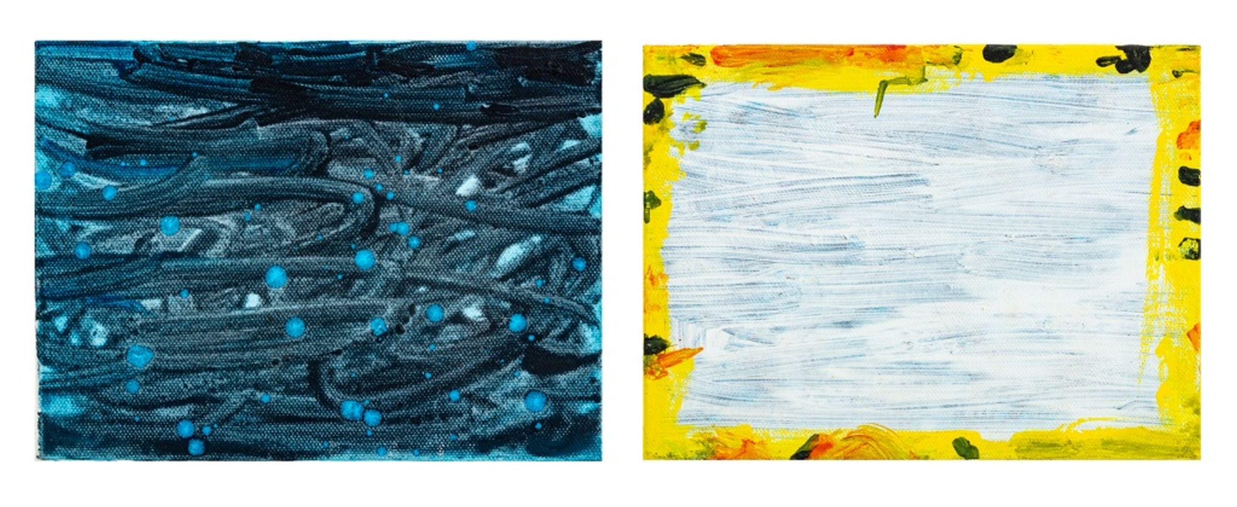 Dos composiciones abstractas - Mixed Media Art de Elfi Schuselka 