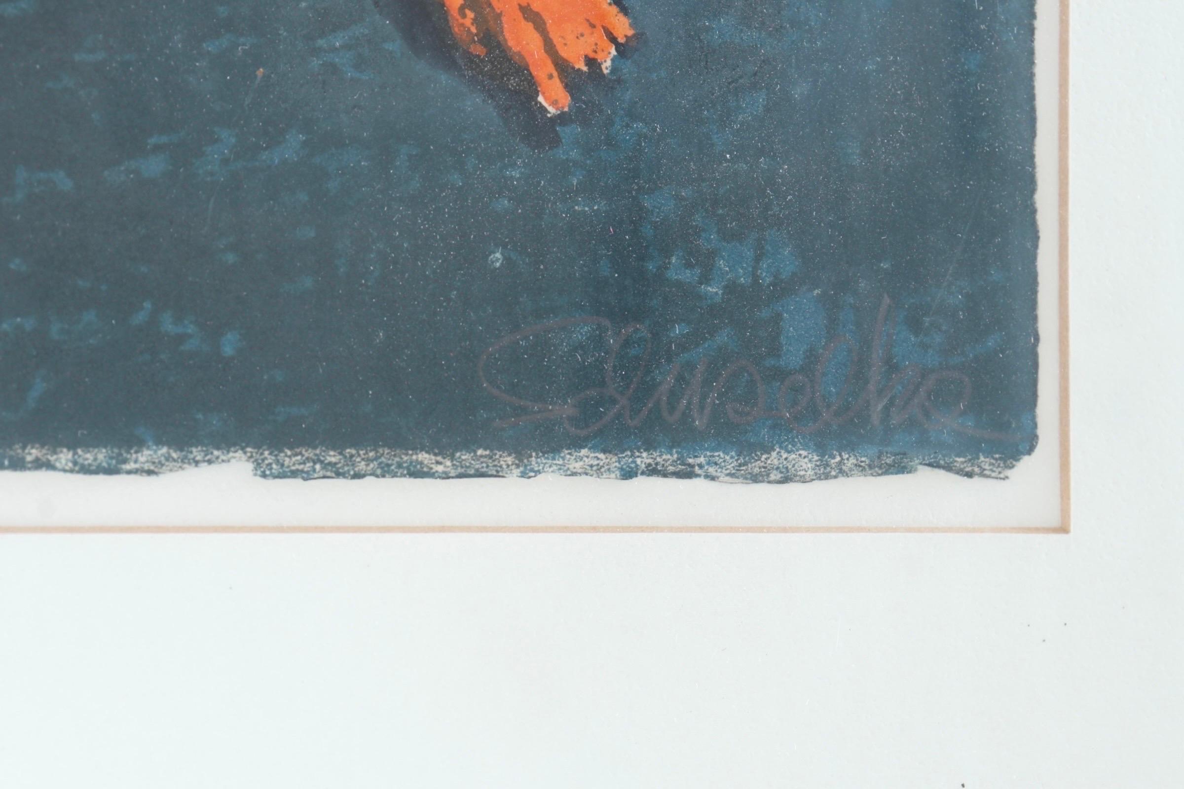 Original signierte Lithographie von Elfi Schuselka (Metall) im Angebot