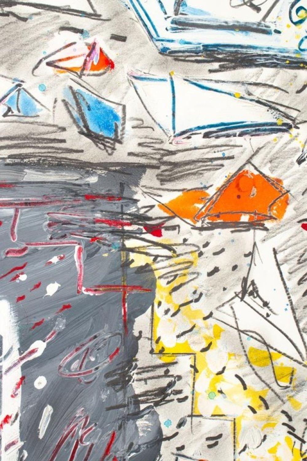 Abstract Composition - Gray Abstract Painting by Elfi Schuselka