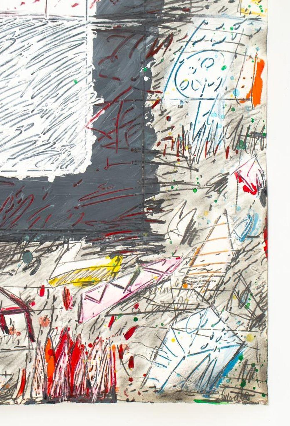 Elfi Schuselka (Austrian, b. 1940), Abstract Composition, Mixed Media on Paper, signed in pencil lower right, unframed. 39.75