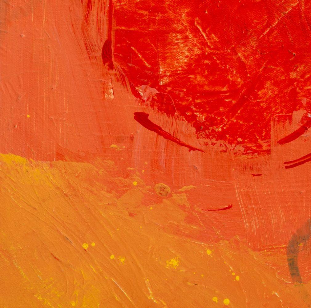Abstrakte Komposition in Orange (Zeitgenössisch), Painting, von Elfi Schuselka