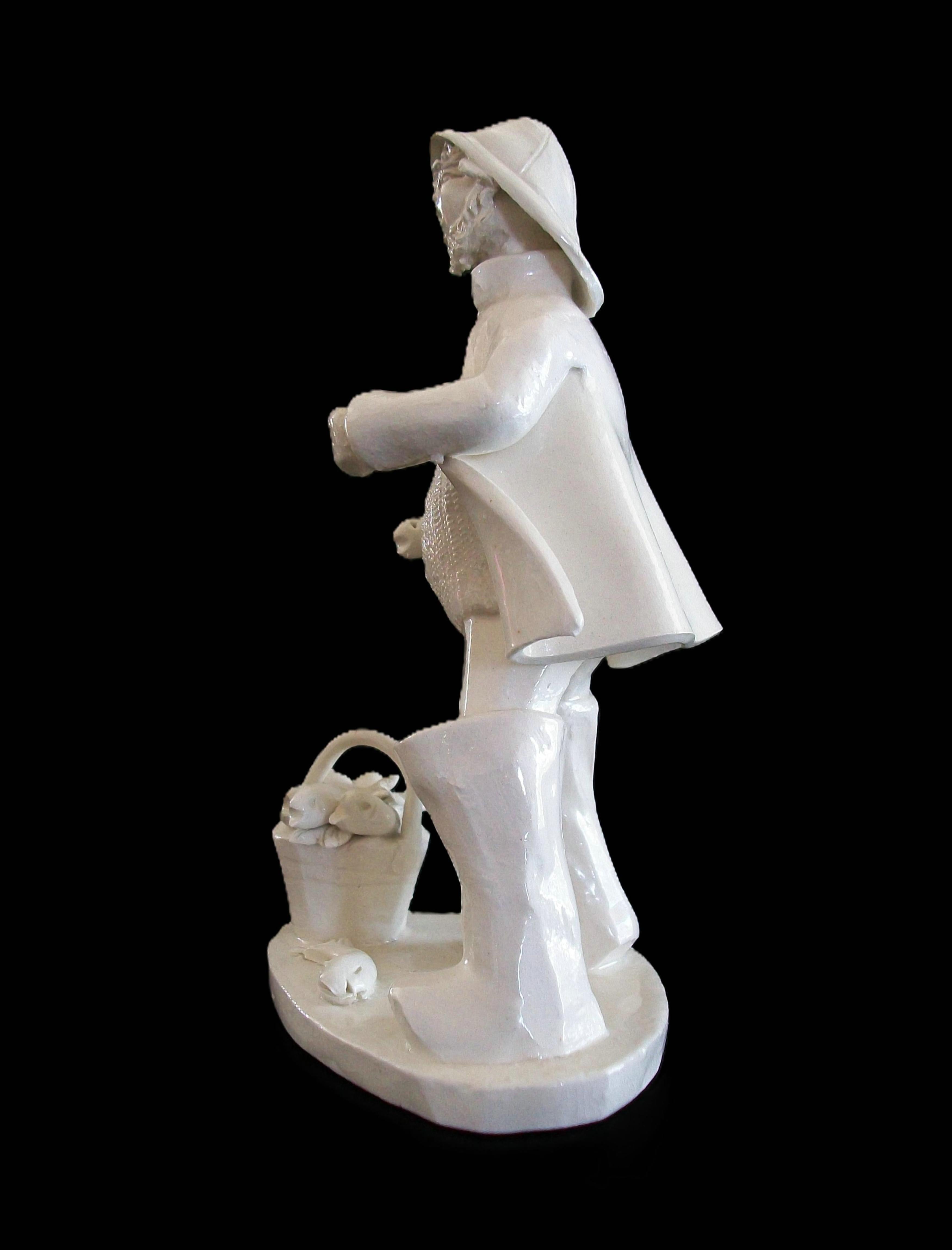 ELFRIEDE MEINDL - Folk Art Ceramic Atlantic Fisherman Figure - Canada - C.1970's For Sale 4