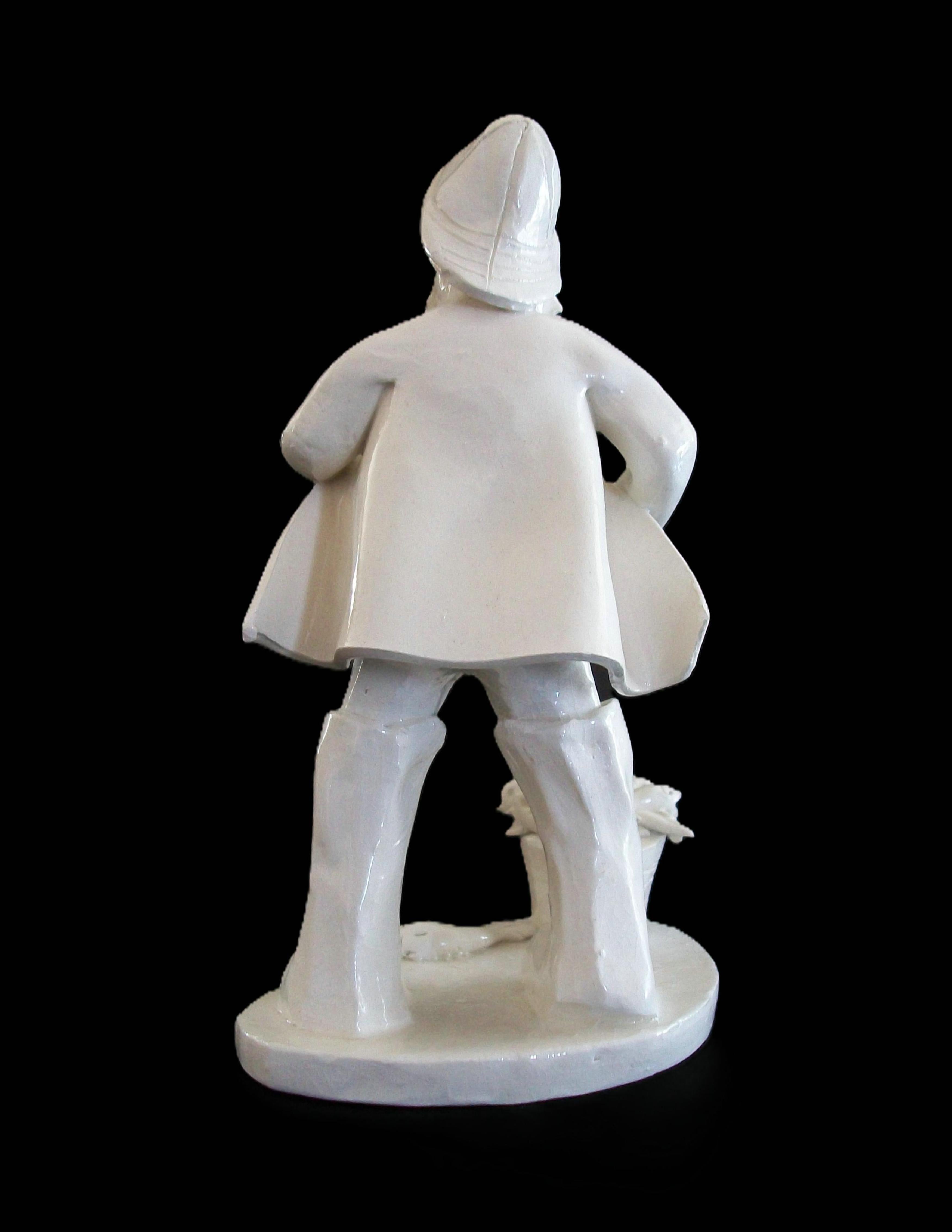 ELFRIEDE MEINDL - Folk Art Ceramic Atlantic Fisherman Figure - Canada - C.1970's For Sale 1
