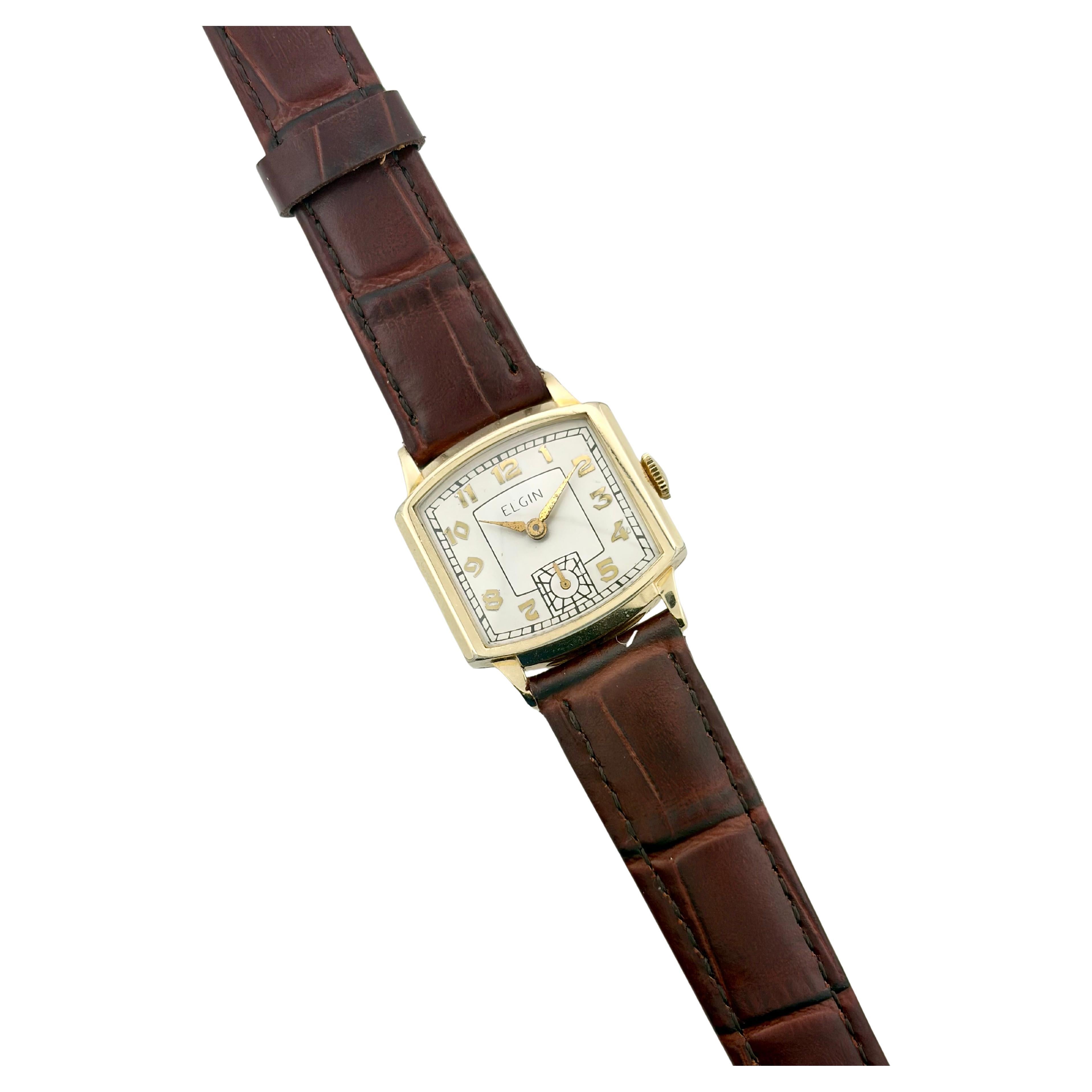 Elgin 10K Gold-gefüllte Vintage-Armbanduhr