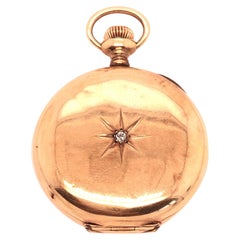 Elgin 14 Karat Gold and Diamond Pocket Watch