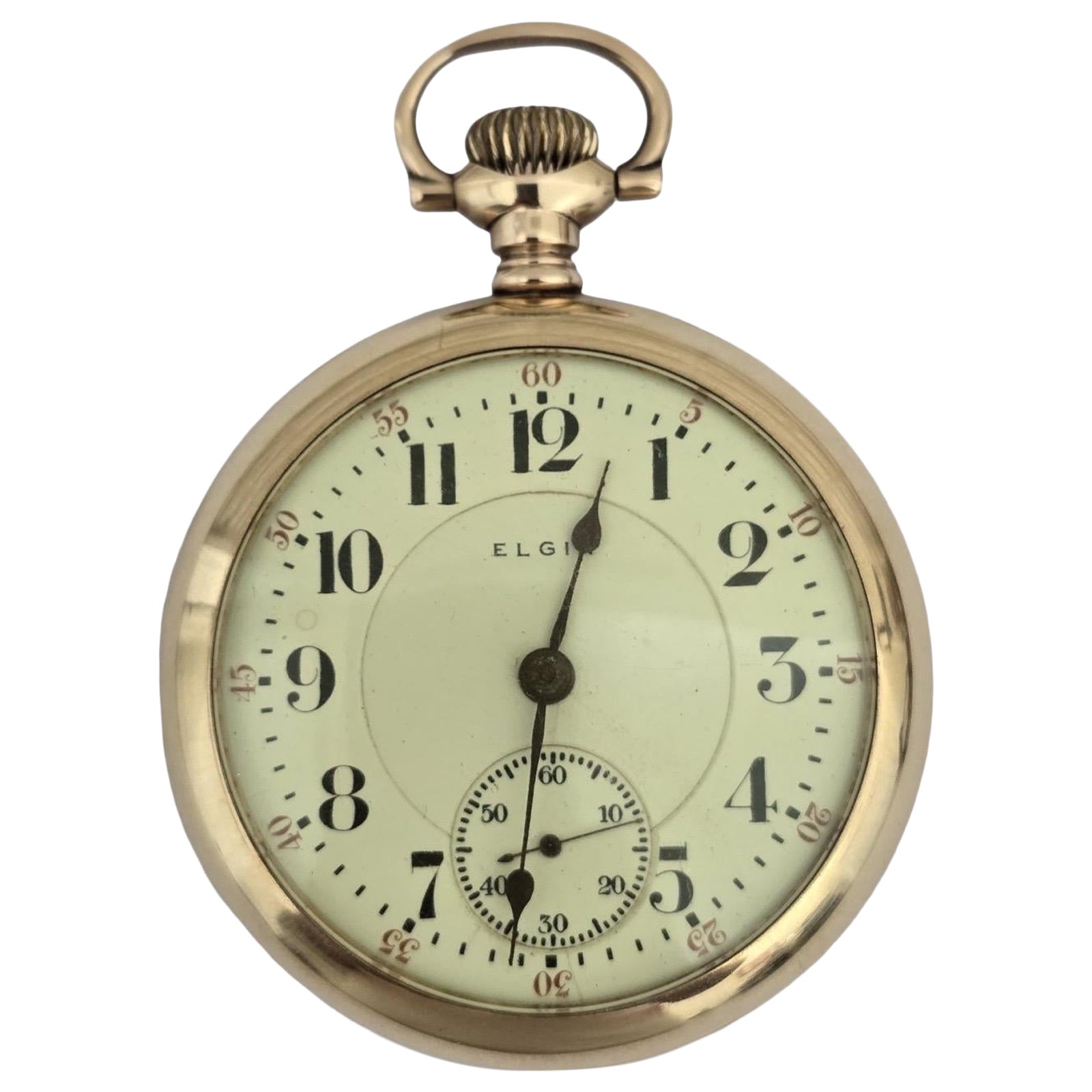 Montre de poche en or 14 carats à face ouverte, mouvement à 21 rubis, vers 1899