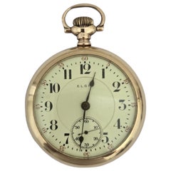 Elgin 14K Gold Open-Face Taschenuhr 21-Jewel Uhrwerk, um 1899