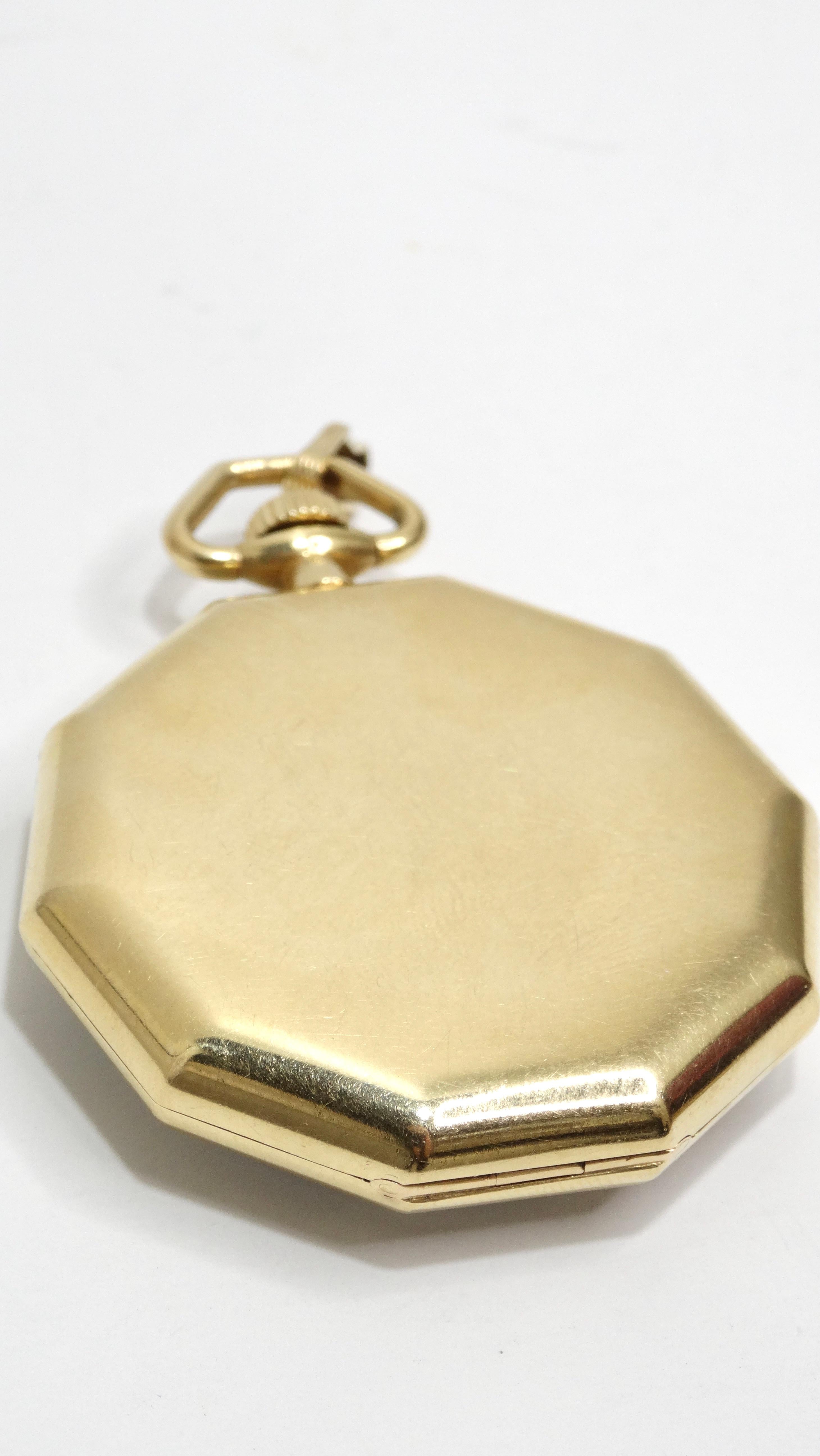 Elgin Montre de poche/pendentif en or 14 carats en vente 1