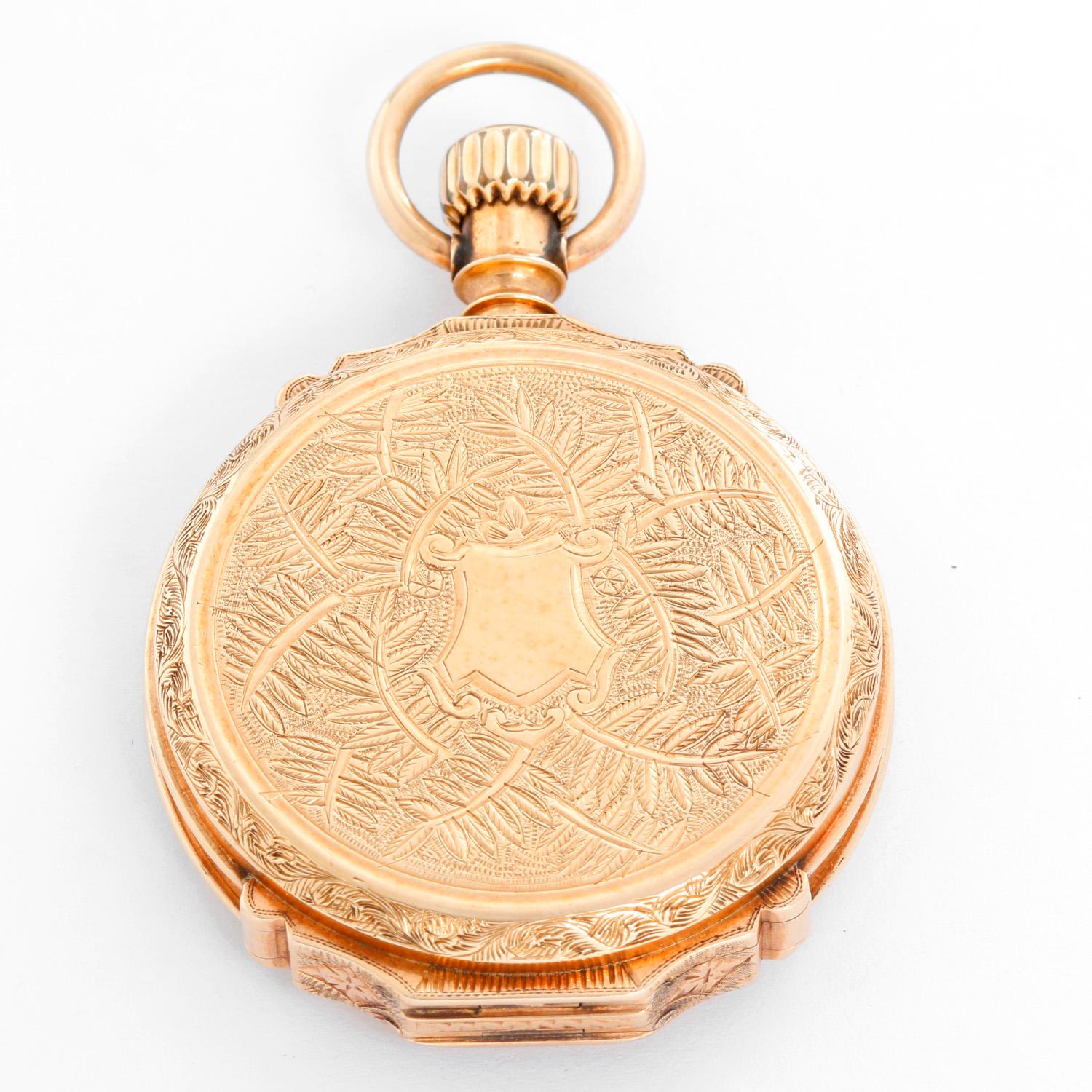 Elgin 14 Karat Yellow Gold Hinge Pocket Watch 1