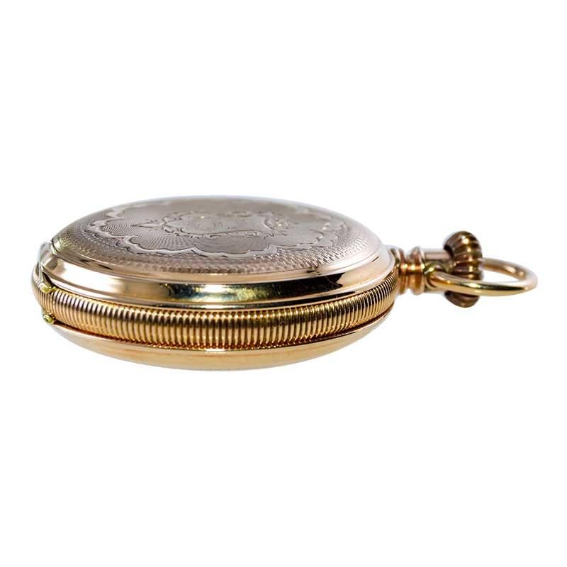 Elgin 14Kt. Gold Hunters Case Pocket with Kiln Fired Enamel Dial from 1887 4