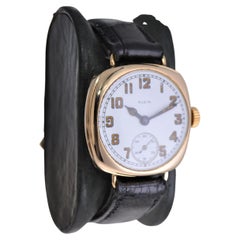 Elgin 14Kt. Solid Gold Cushion Shaped Early Wrist Watch High Grade from 1896