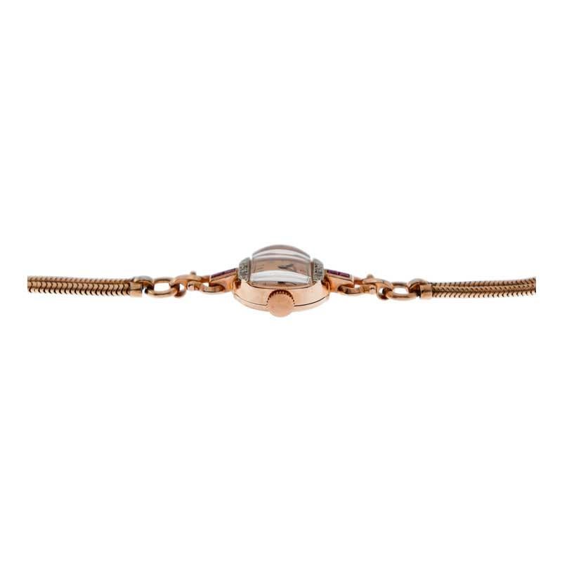 Elgin 14Kt. Solid Rose Gold Art Deco Ladies Dress Watch from the 1940's 4