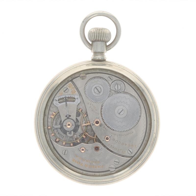 Elgin 15 Father Time Open Face Taschenuhr Silber getönt 388 16s J 21 Salesman's für Damen oder Herren