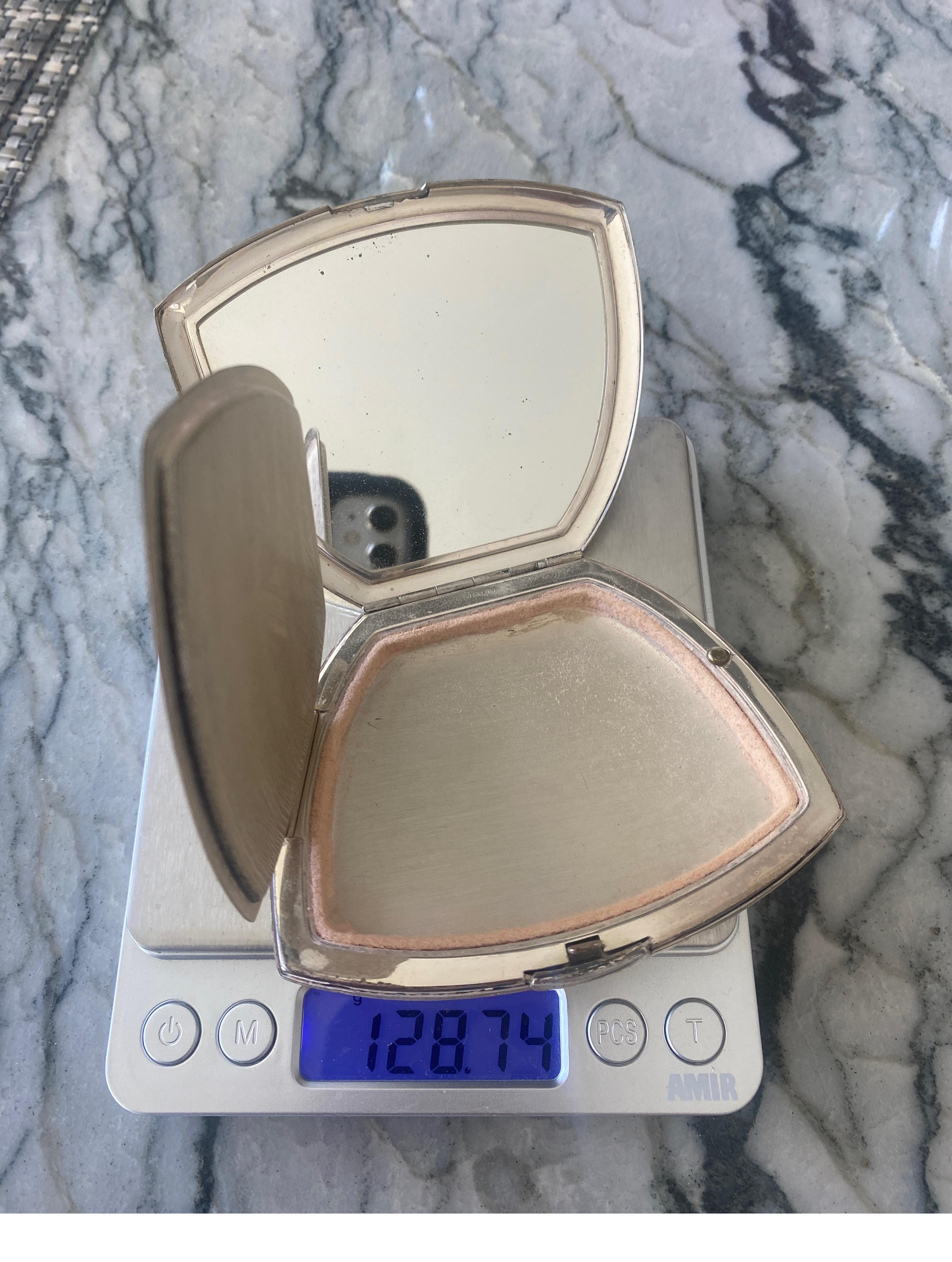 Elgin Amerikanisches kompaktes Make-up-Etui aus massivem Sterlingsilber 128 Gramm 925 6