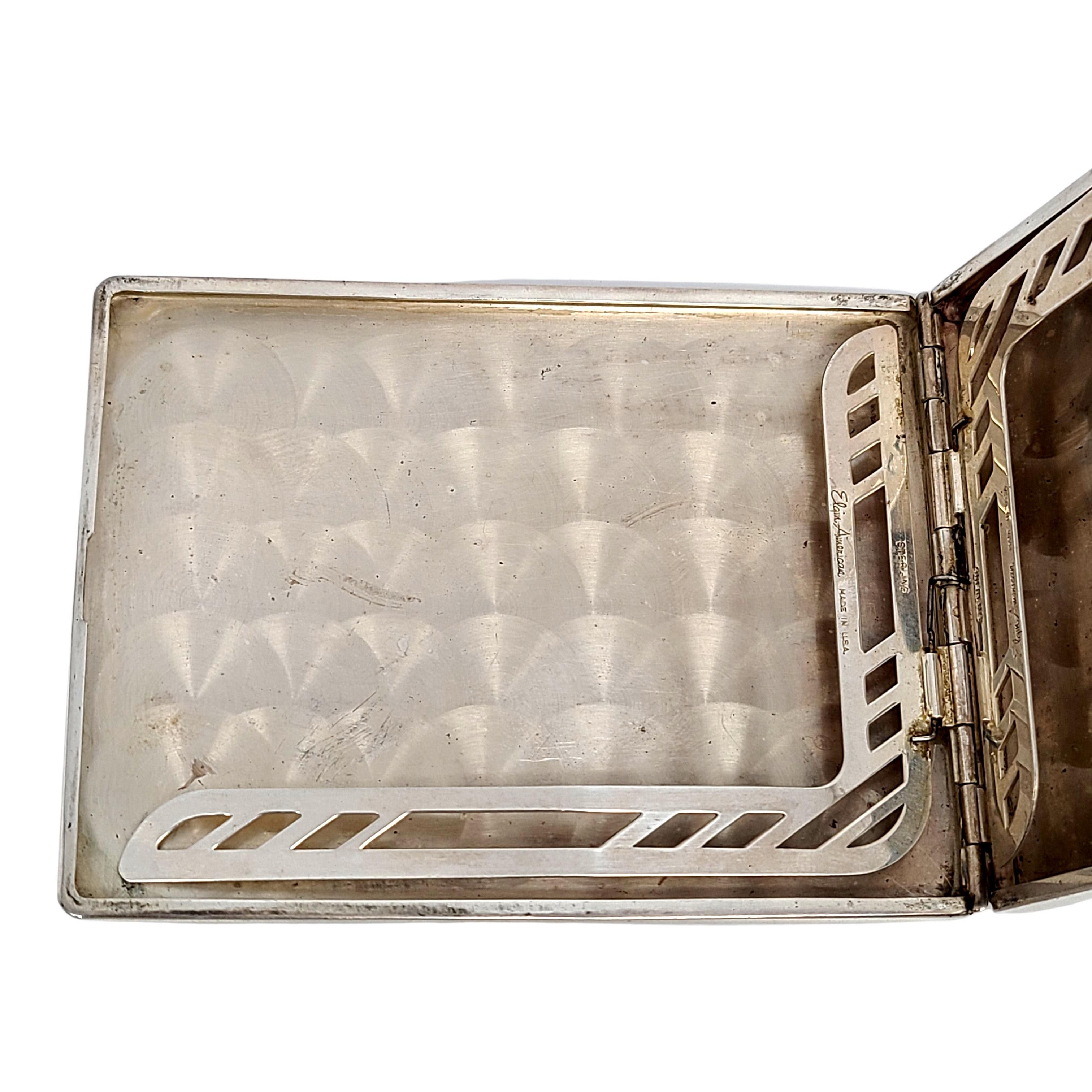 Elgin American Sterling Silver Cigarette Case with Monongram In Good Condition In Washington Depot, CT