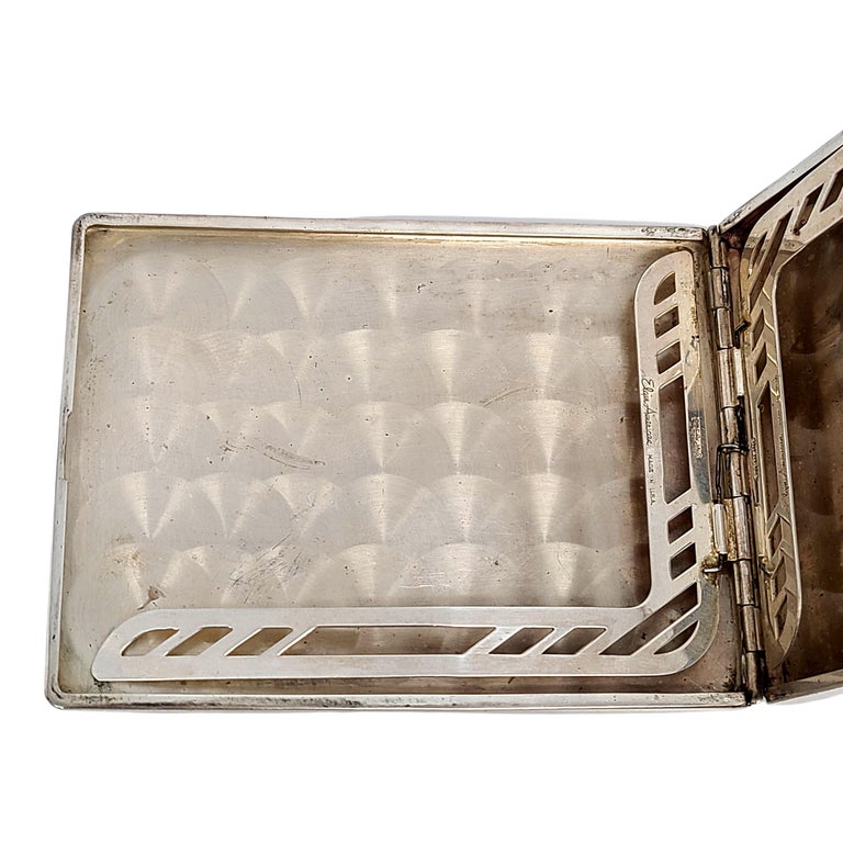 Elgin American Sterling Silver Cigarette Case with Monongram at 1stDibs