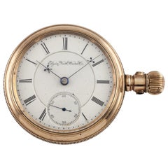 Elgin Antique Open Face Gold Filled Pocket Watch Gr 27 15 Jewel