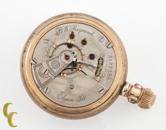 Elgin Antique Open Face Gold Filled Pocket Watch Gr 27 15 Jewel