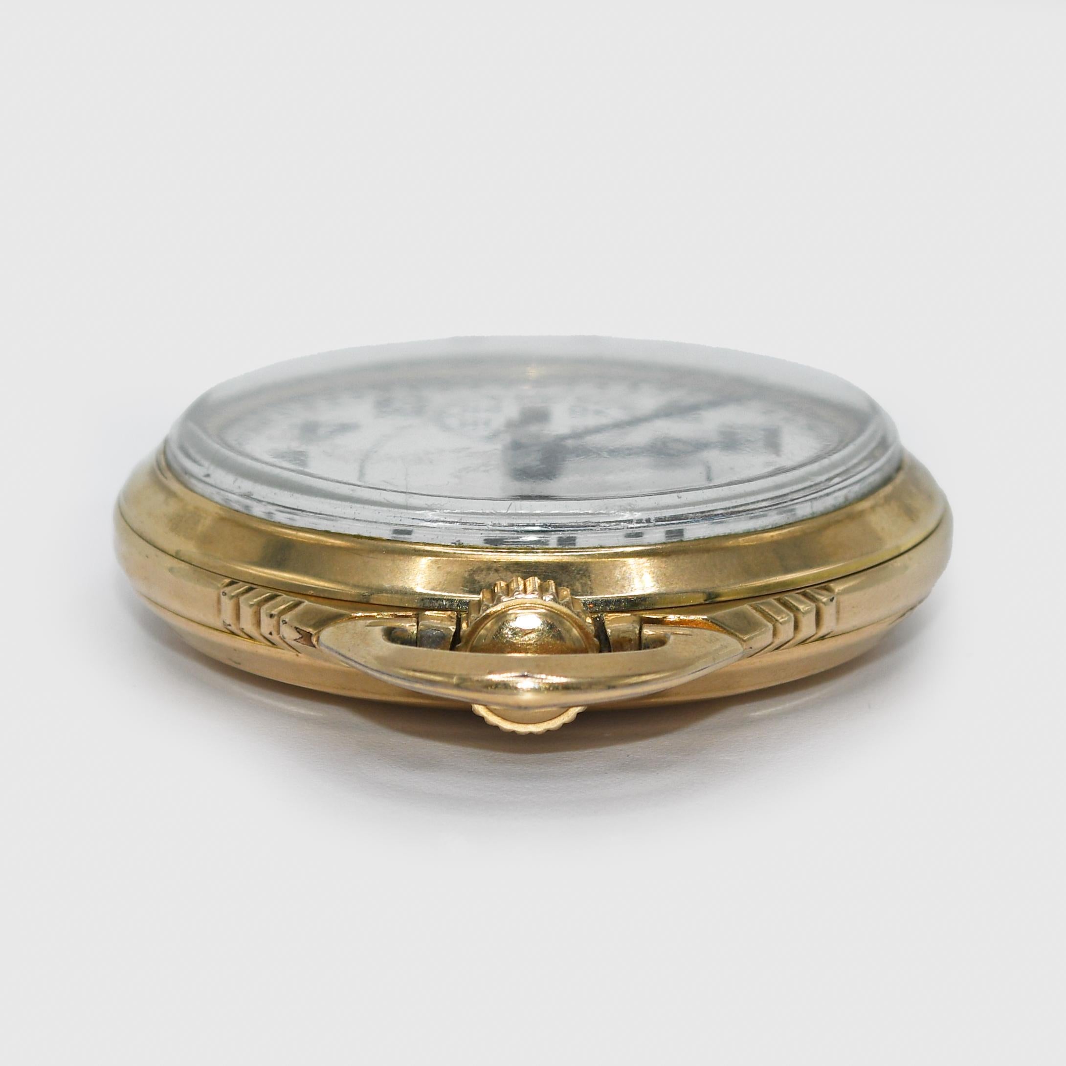 Elgin B.W. Raymond Montre de poche 21 rubis, remplie d'or Unisexe en vente