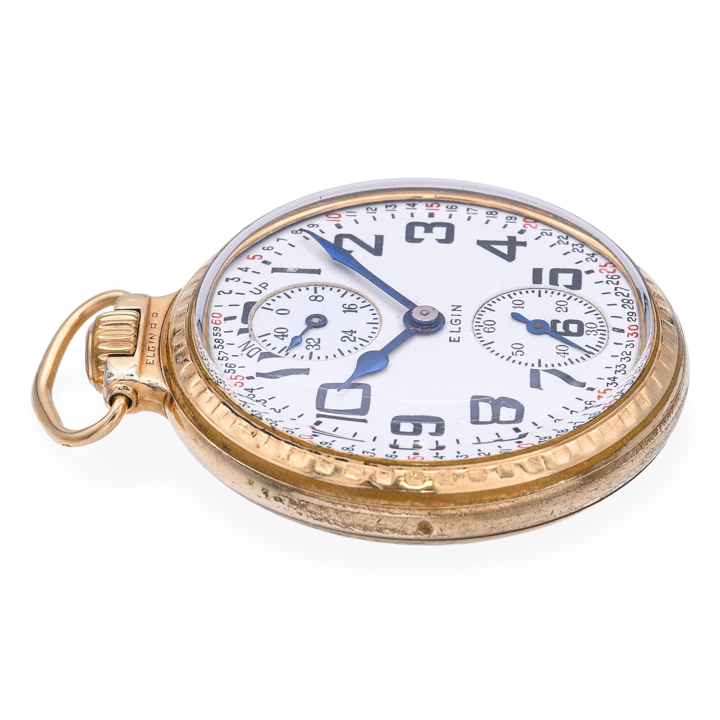 Elgin B.W. Raymond Wind Indicator 21 Jewels Railroad Pocket Watch For Sale 1