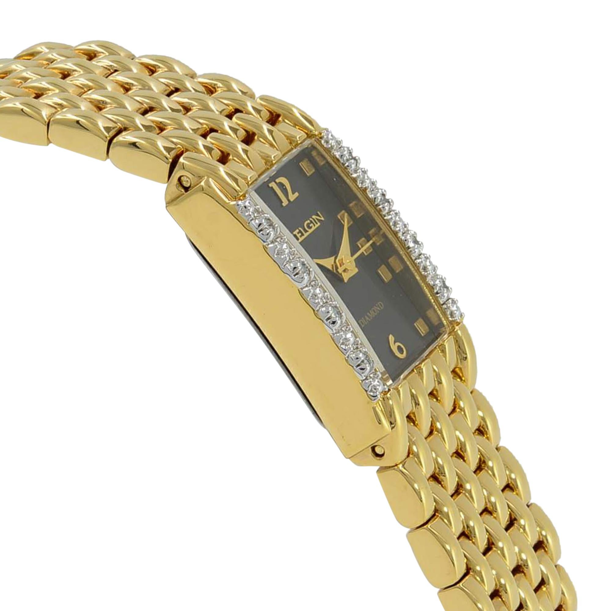 elgin diamond quartz watch