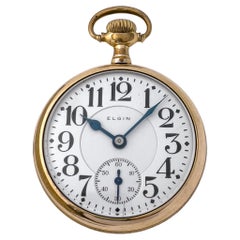 Elgin Double Roller Gold Fill Father Time Pocket Watch 4396587 Case
