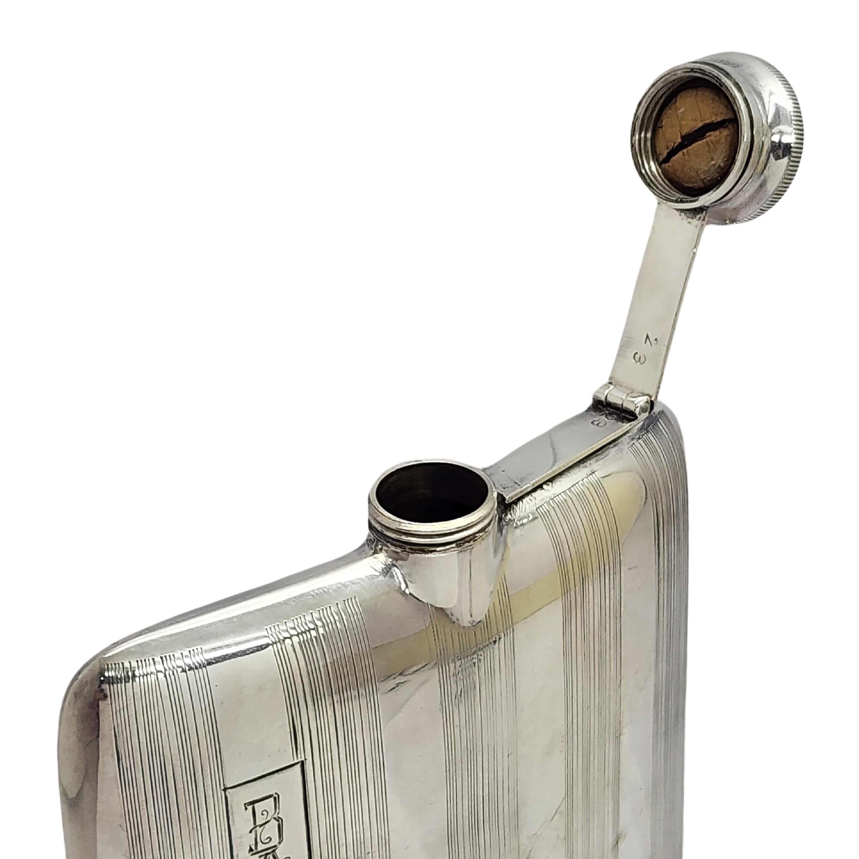 Elgin EAM Sterlingsilber Hip Flask mitMono #15757 aus Sterlingsilber im Angebot 1