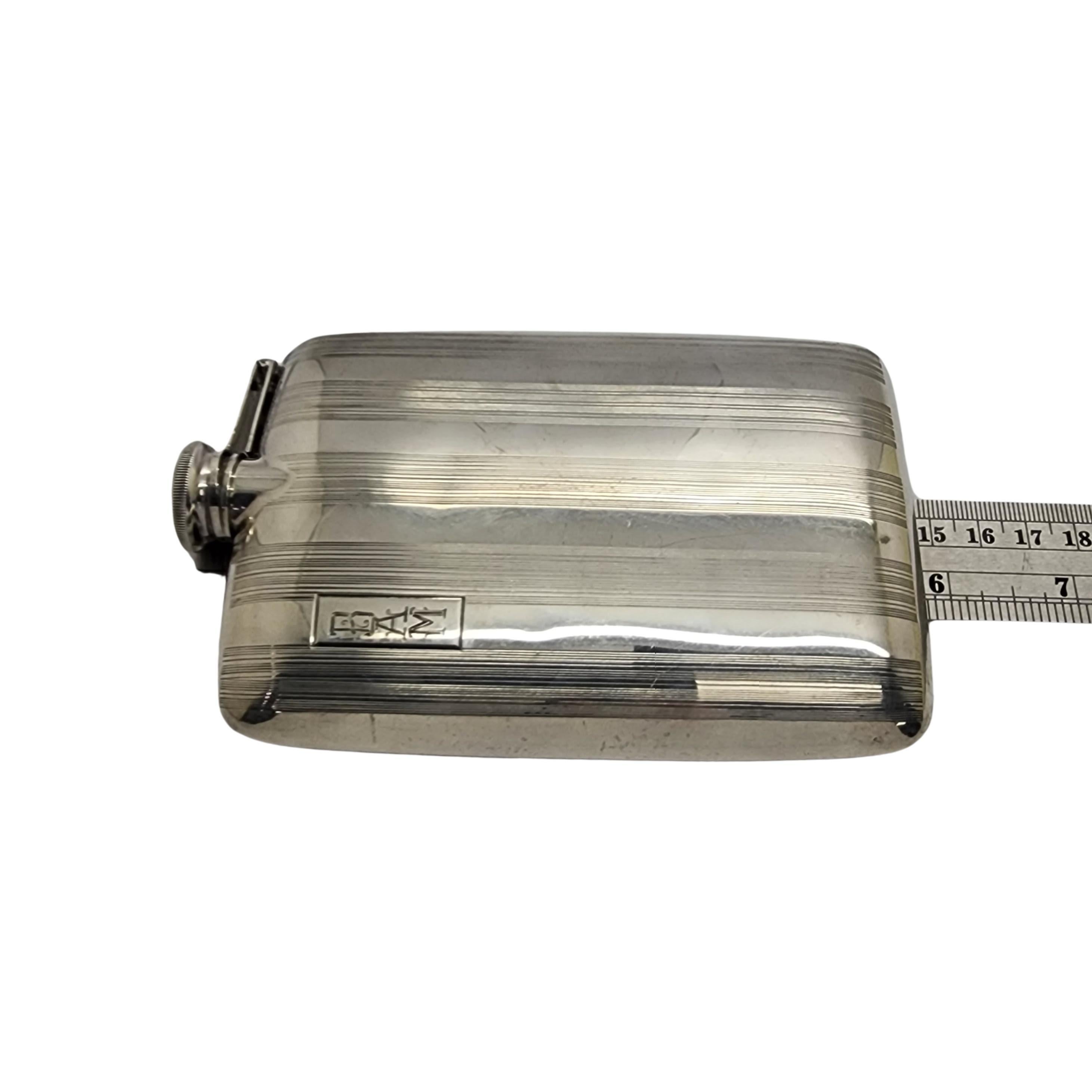 Elgin EAM Sterling Silver Hip Flask w/Mono #15757 For Sale 2