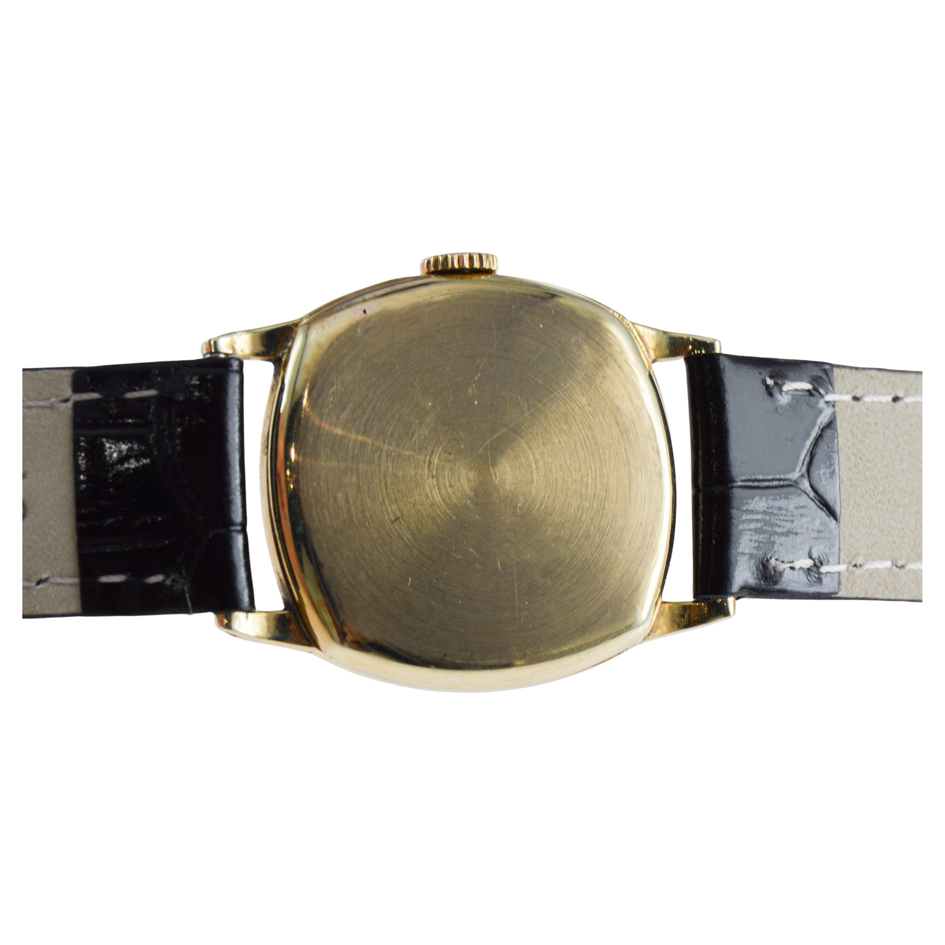 Montre en forme de coussin Art déco, en or, Elgin, circa 1925 en vente 10