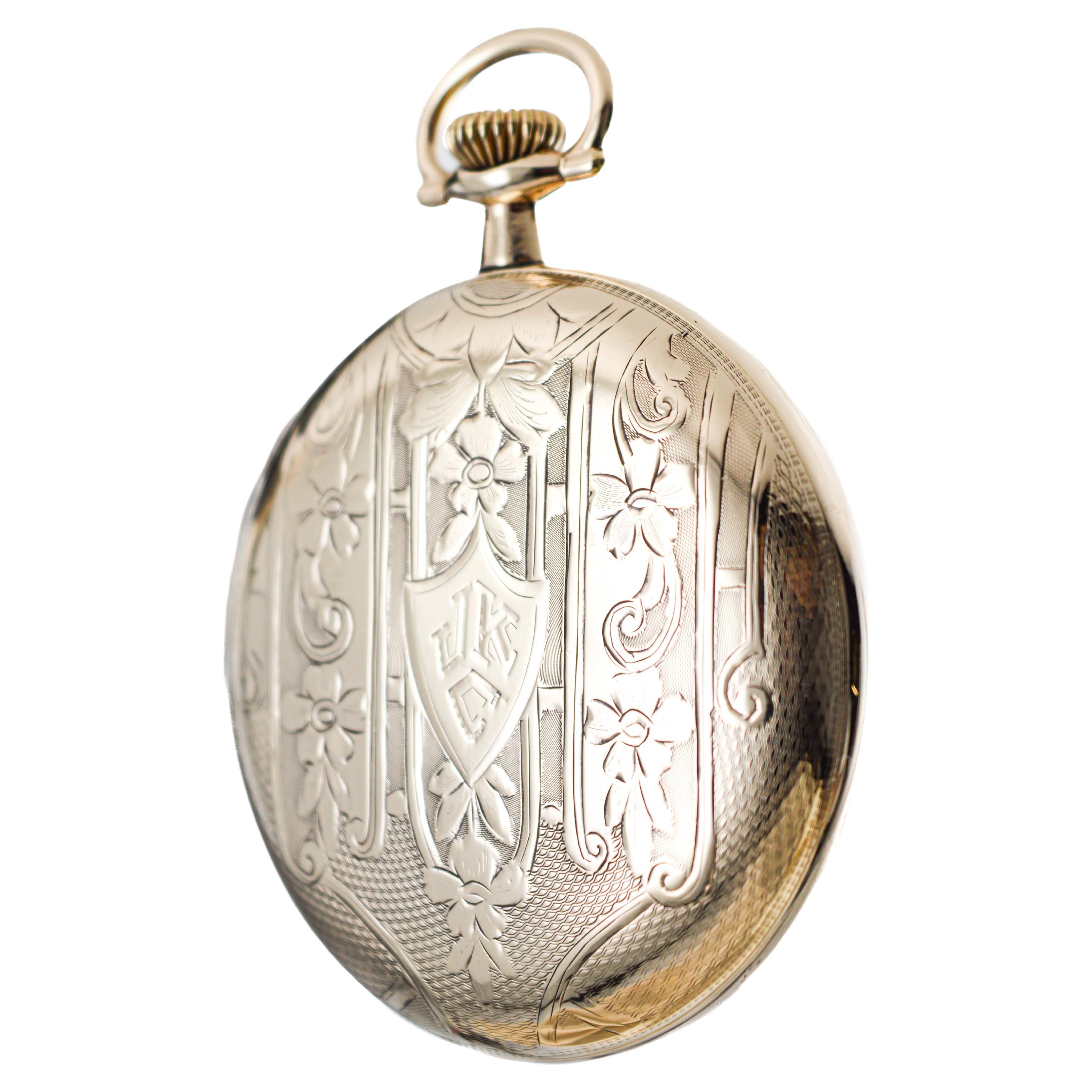 Elgin Gold Filled Art Deco Pocket Watch with Original Aged Crystal From 1916 1
