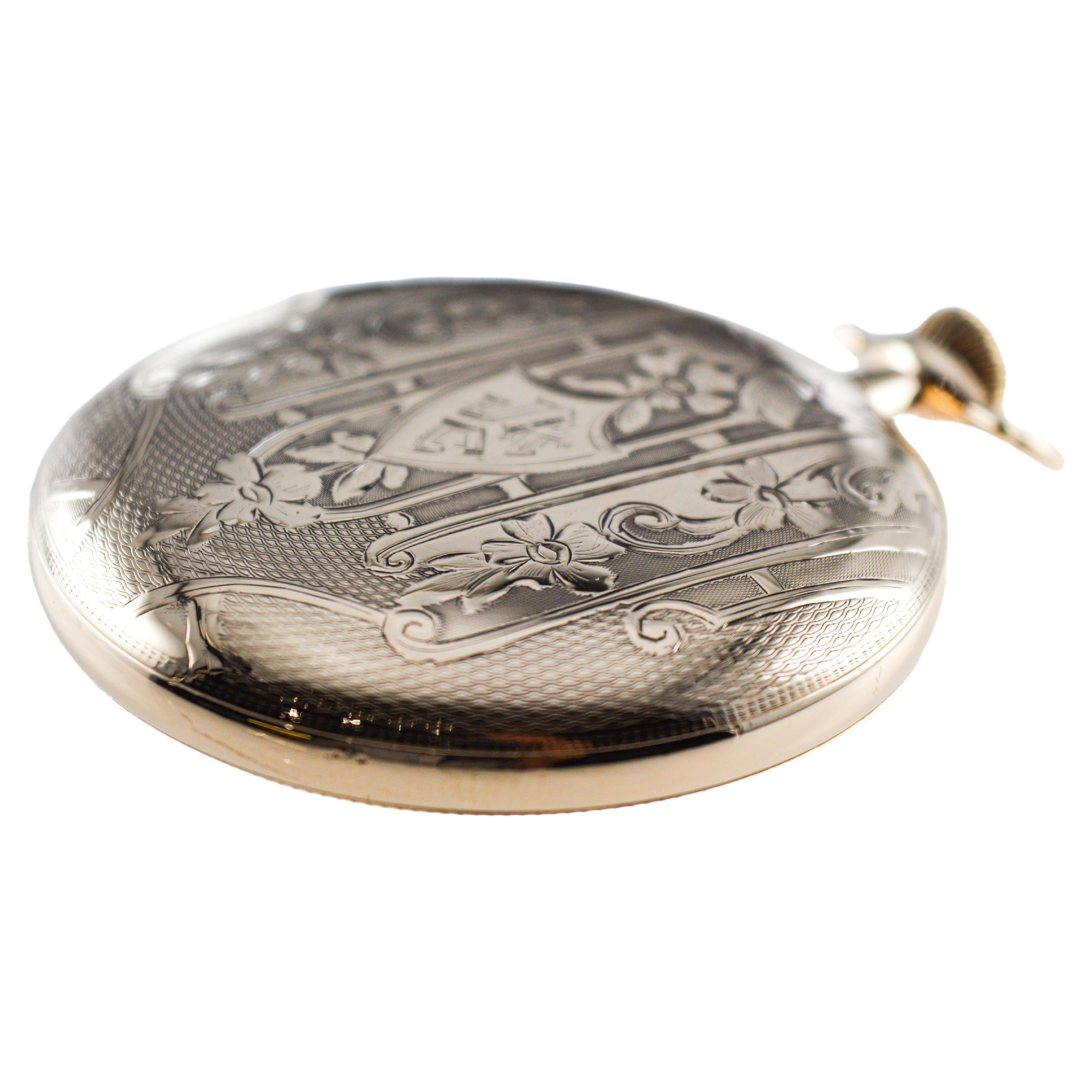 Elgin Gold Filled Art Deco Pocket Watch with Original Aged Crystal From 1916 2