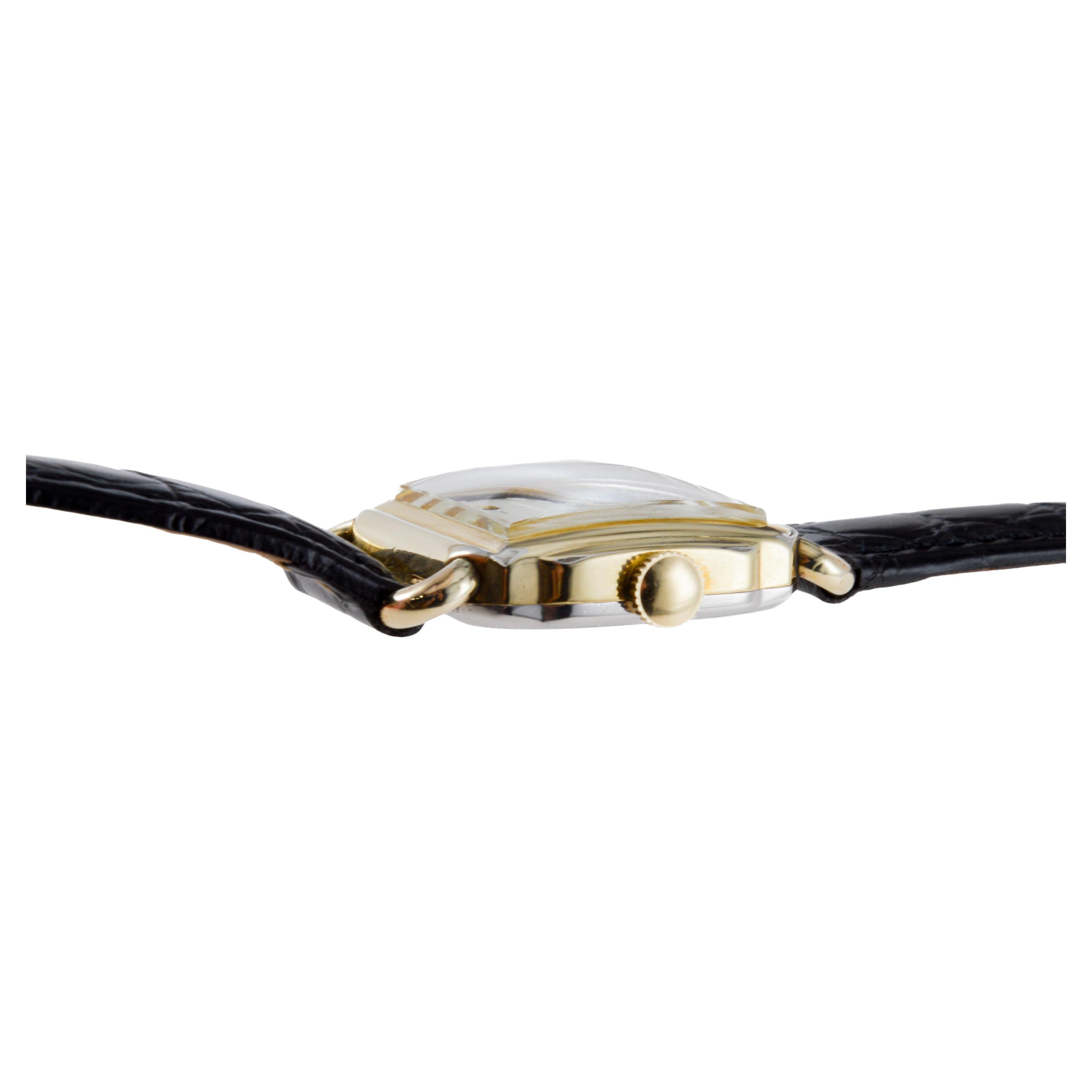 Elgin Gold Filled Art Deco Tank Watch circa 1940's with Flawless Original Dial 11