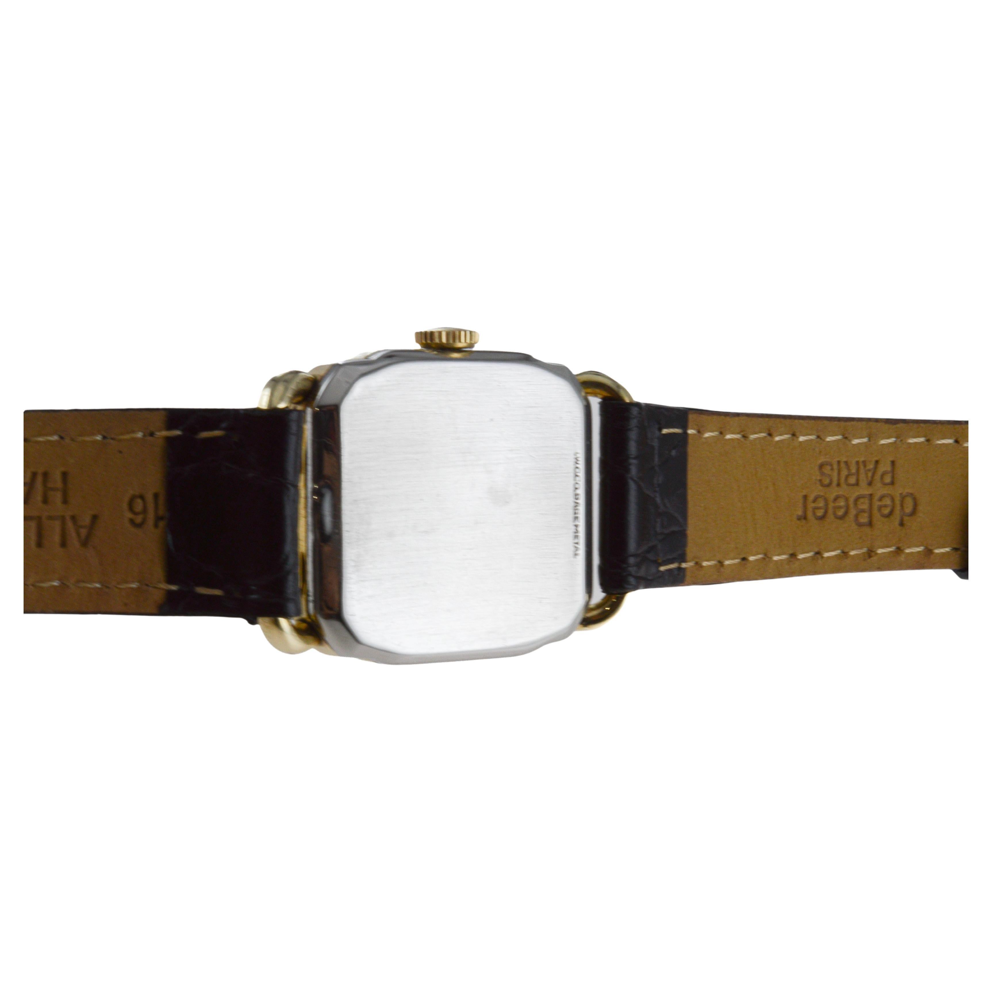 Elgin Gold Filled Art Deco Tank Watch circa 1940's with Flawless Original Dial 12