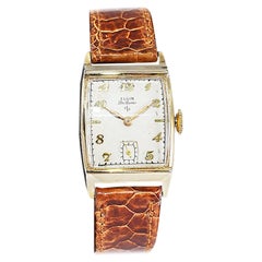 Elgin Gold Filled Art Deco Tonneau Shaped Wristwatch, Circa 1940's