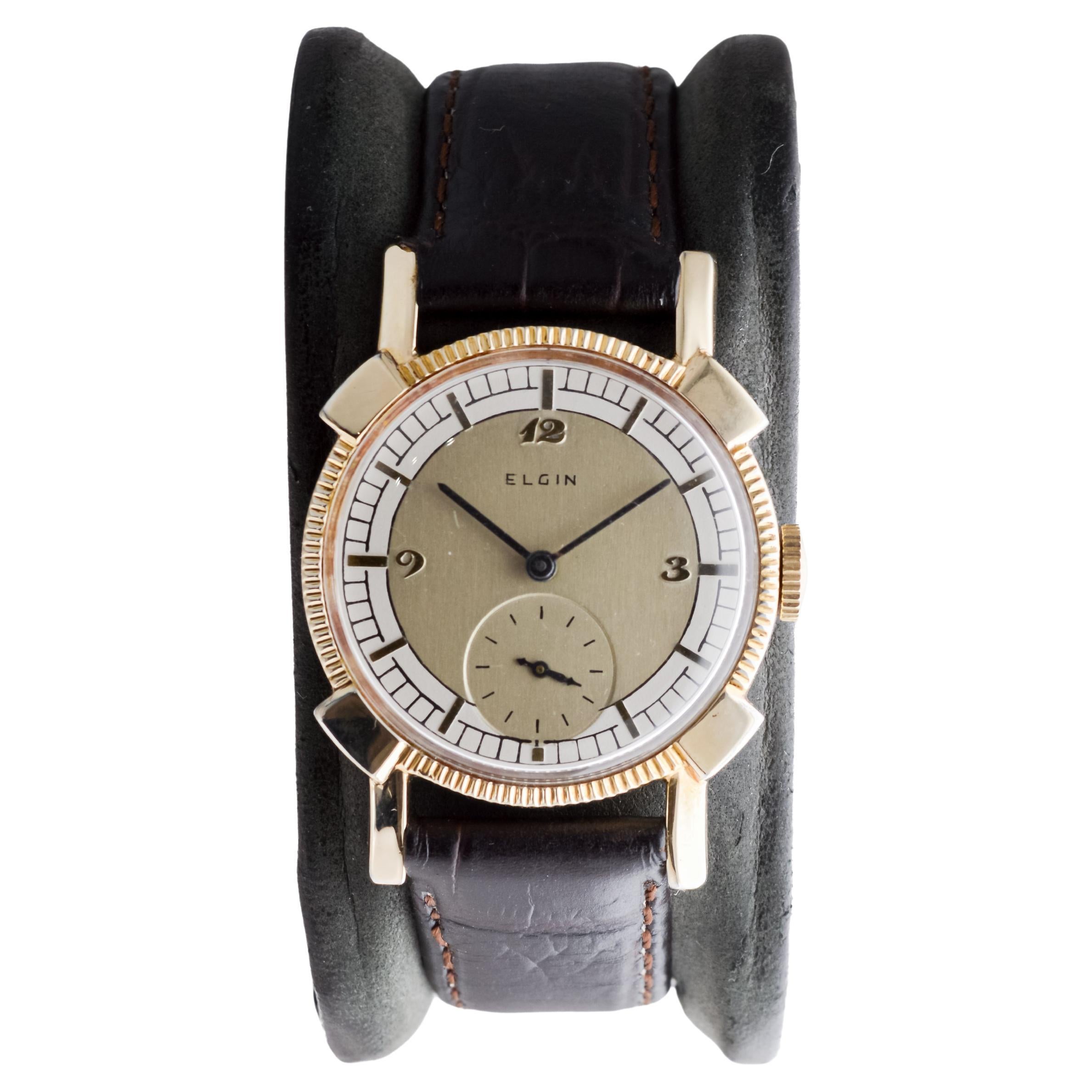 Elgin Gold Filled Art Deco Watch circa 1940's 6