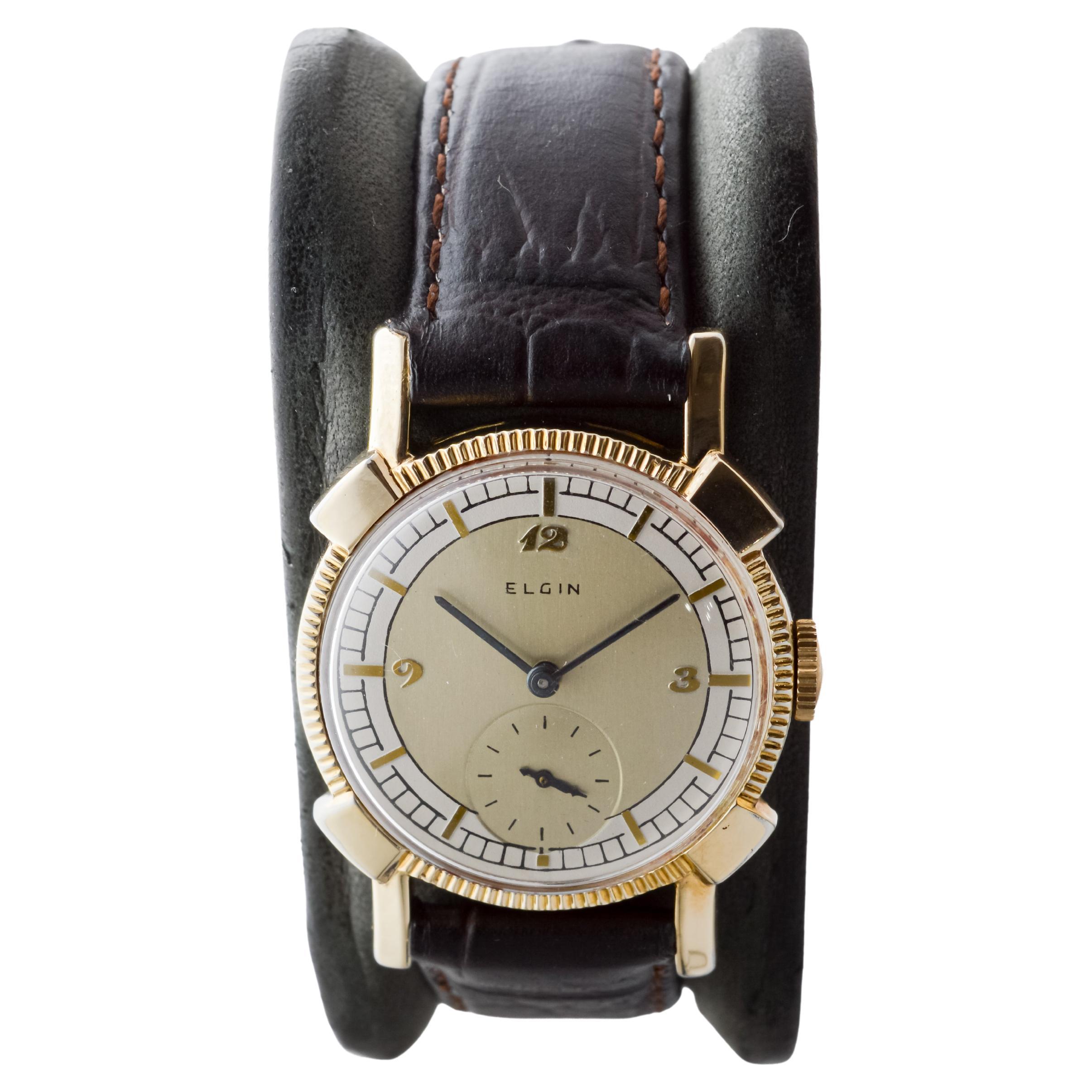 Elgin Gold Filled Art Deco Watch circa 1940's 7