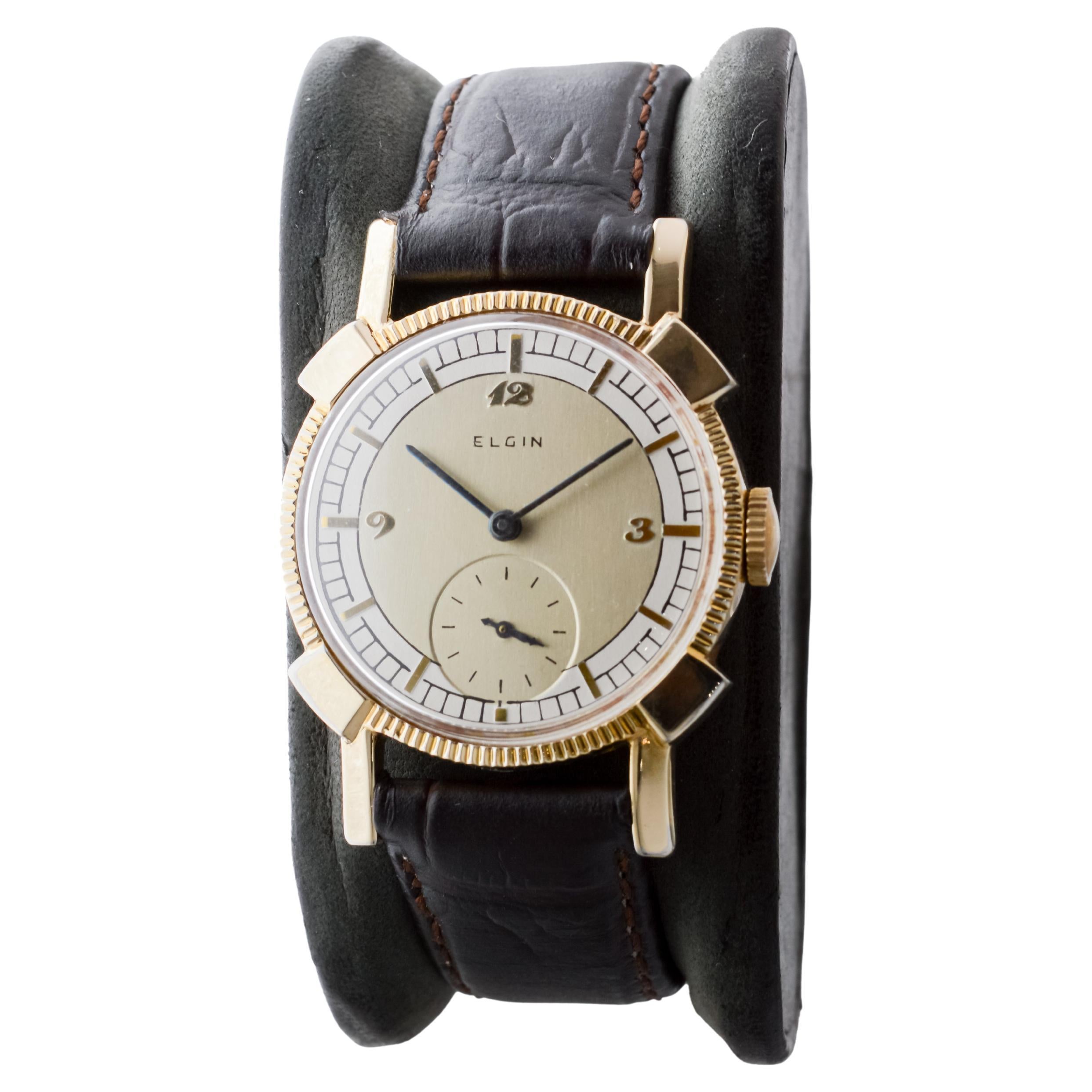 Elgin Gold Filled Art Deco Watch circa 1940's 8