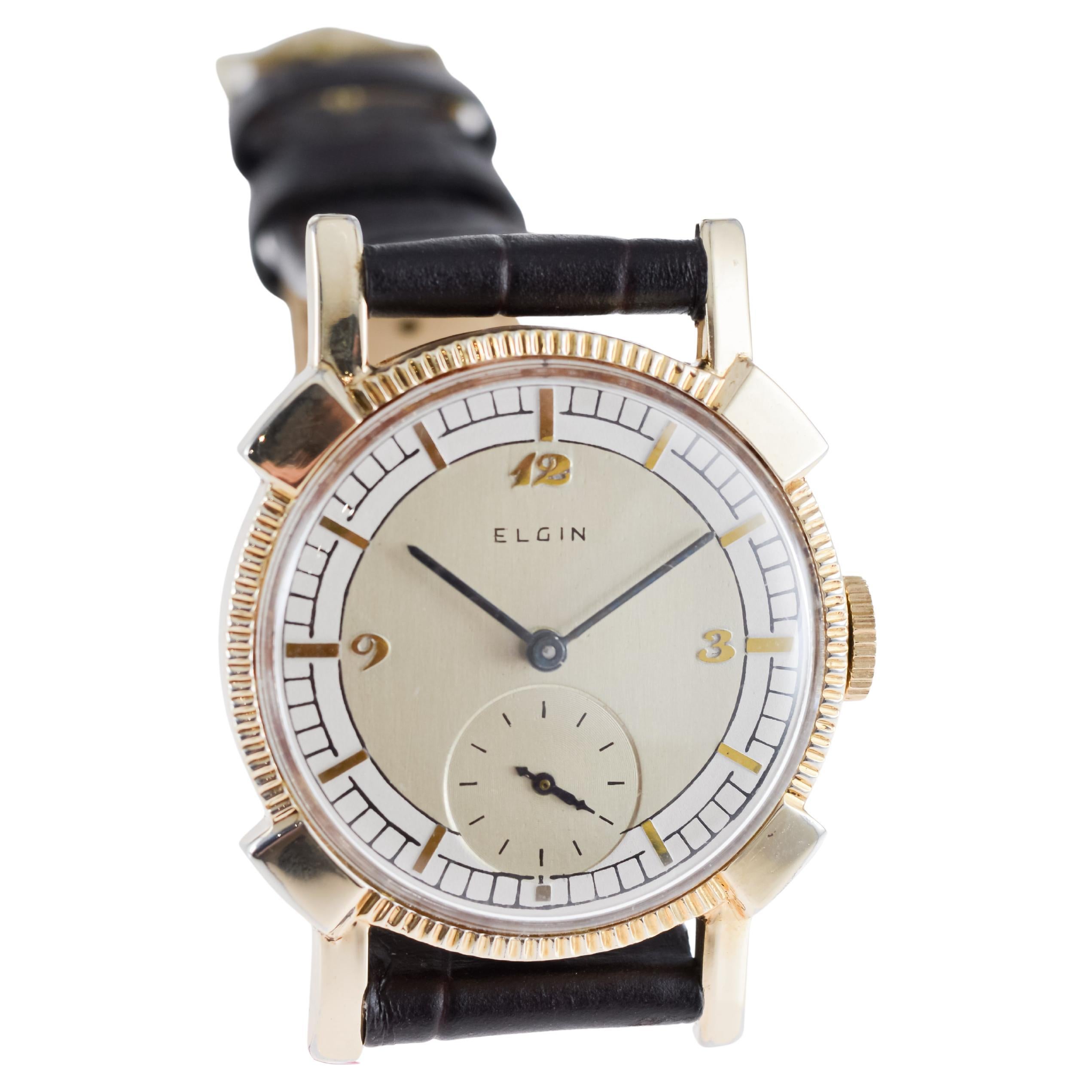 Elgin Gold Filled Art Deco Watch circa 1940's 12