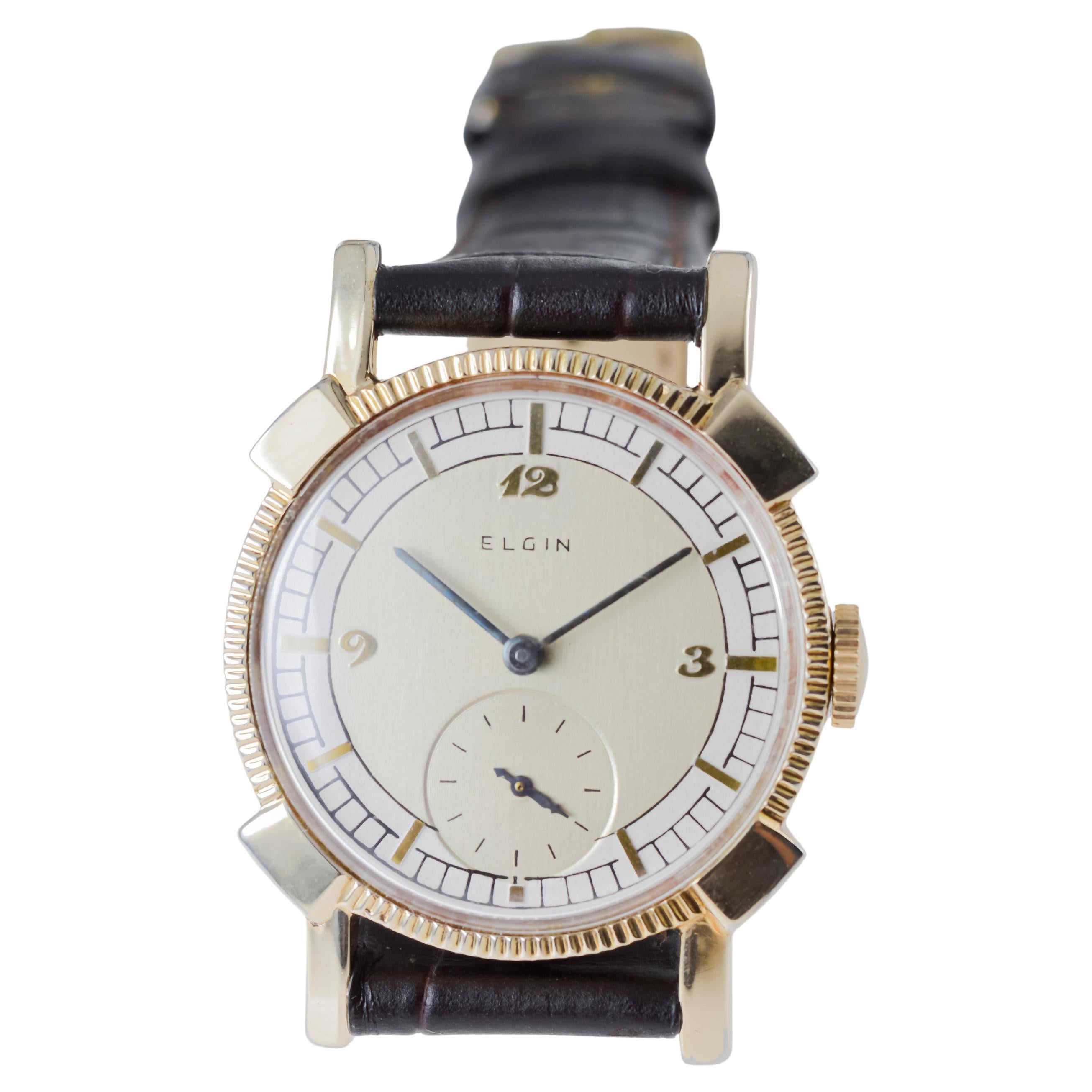Elgin Gold Filled Art Deco Watch circa 1940's 13