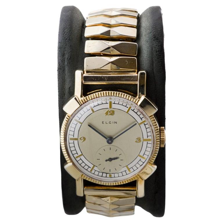 Women's or Men's Elgin Gold Filled Art Deco Watch circa 1940's