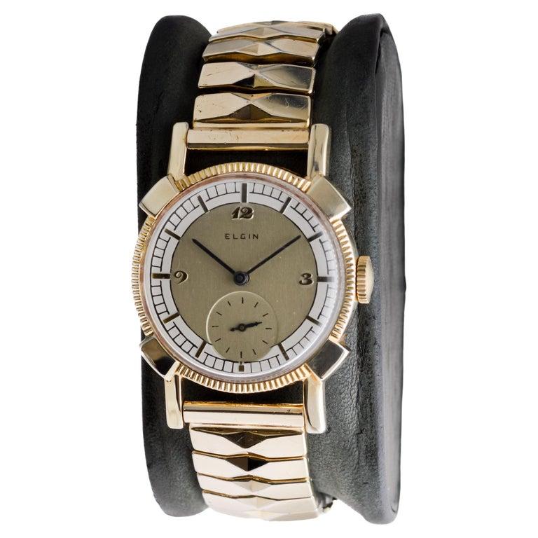 Elgin Gold Filled Art Deco Watch circa 1940's 1