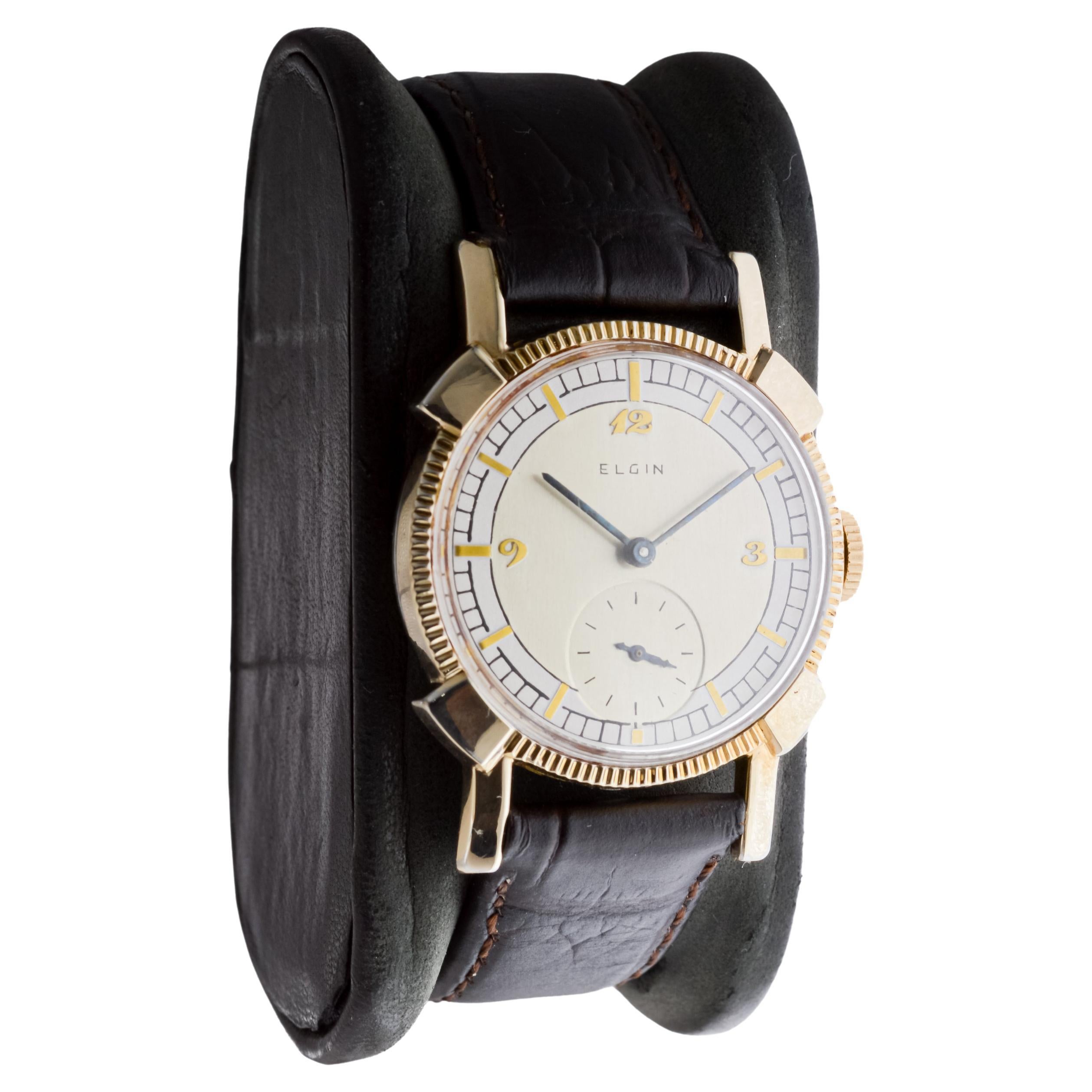 Elgin Gold Filled Art Deco Watch circa 1940's 5