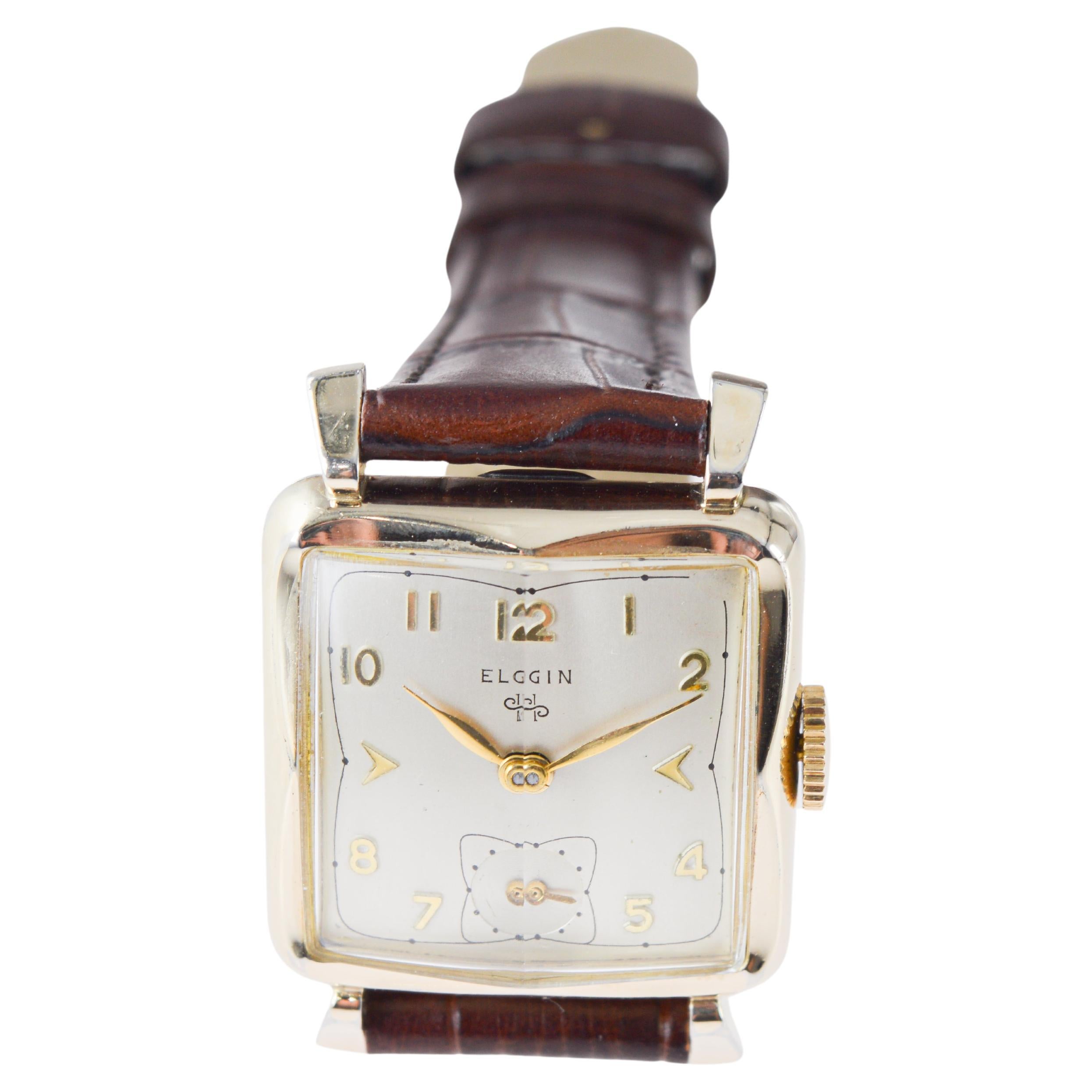Reloj Art Déco Elgin relleno de oro en venta 5