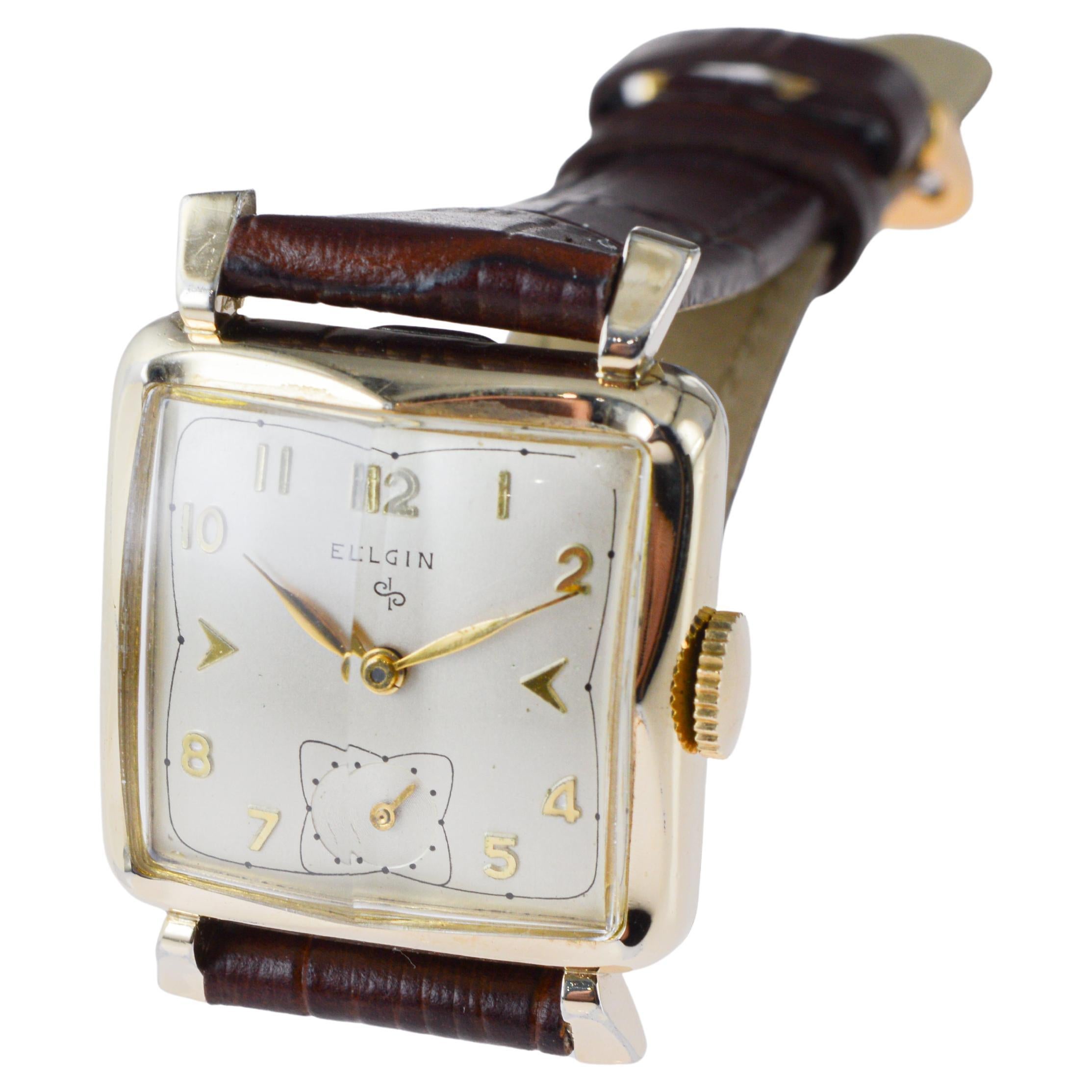 Reloj Art Déco Elgin relleno de oro en venta 6