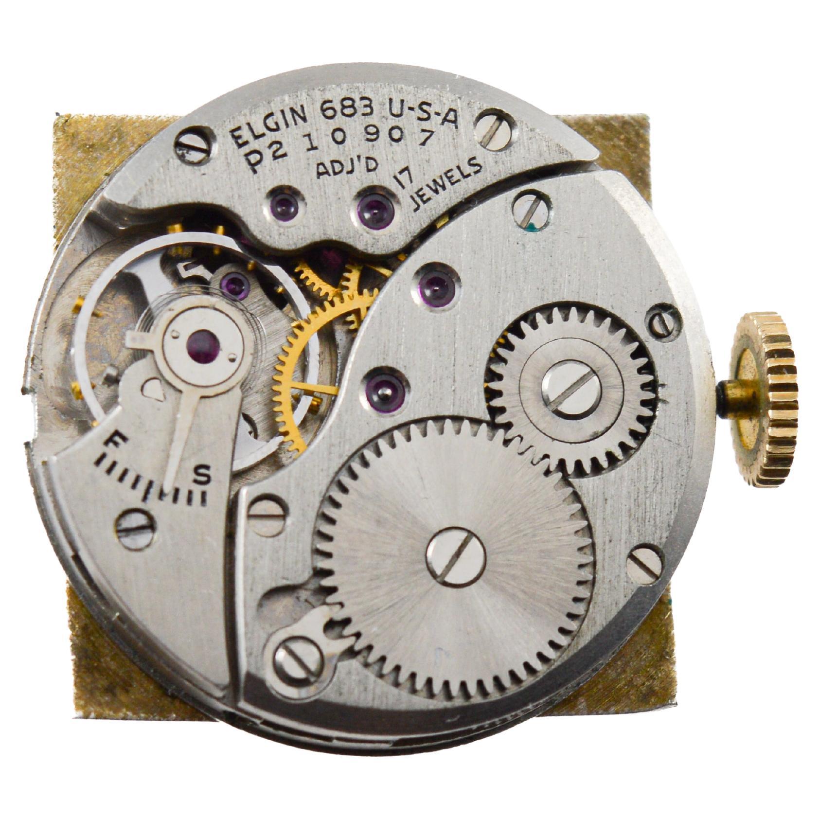 Reloj Art Déco Elgin relleno de oro en venta 11