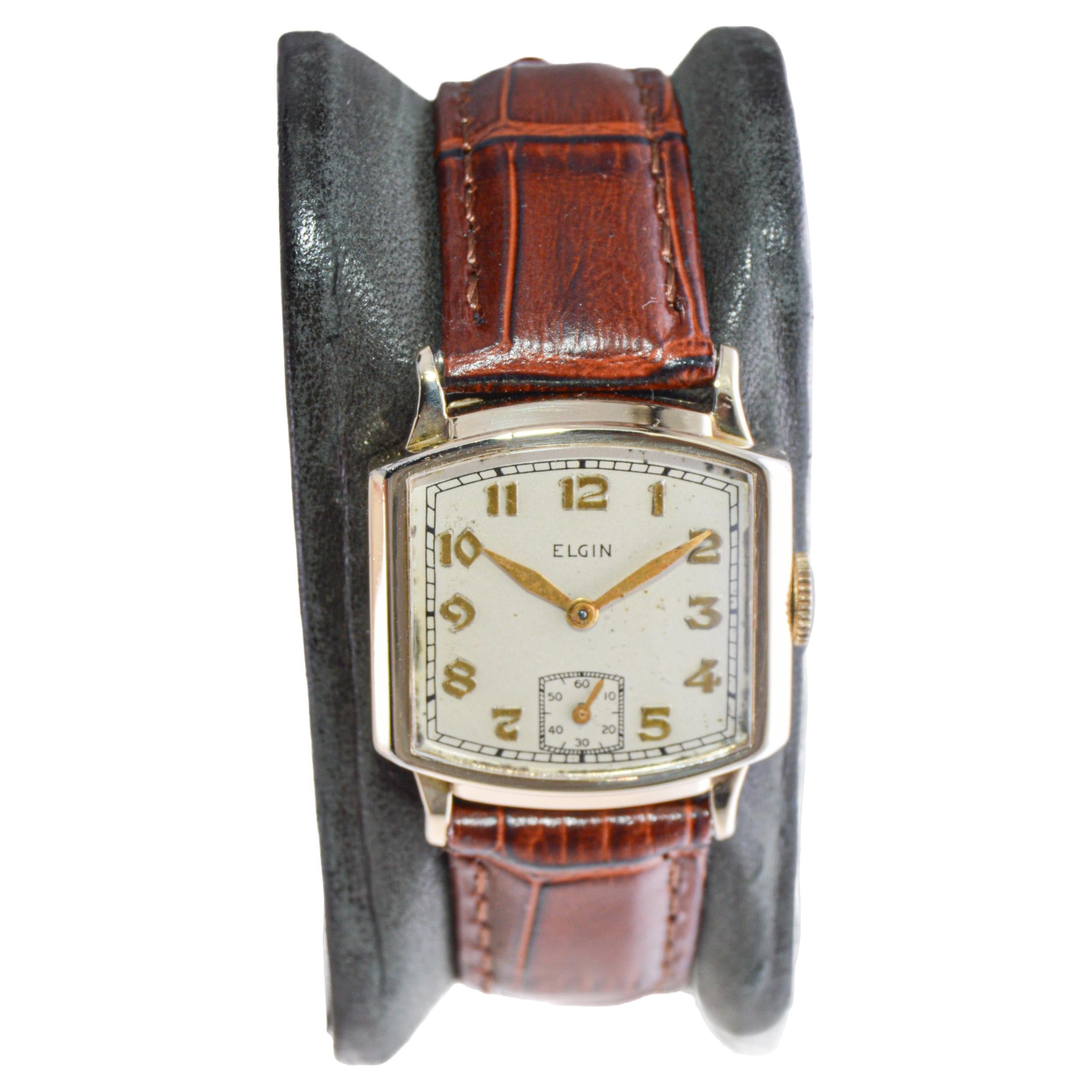 elgin gold watch men's