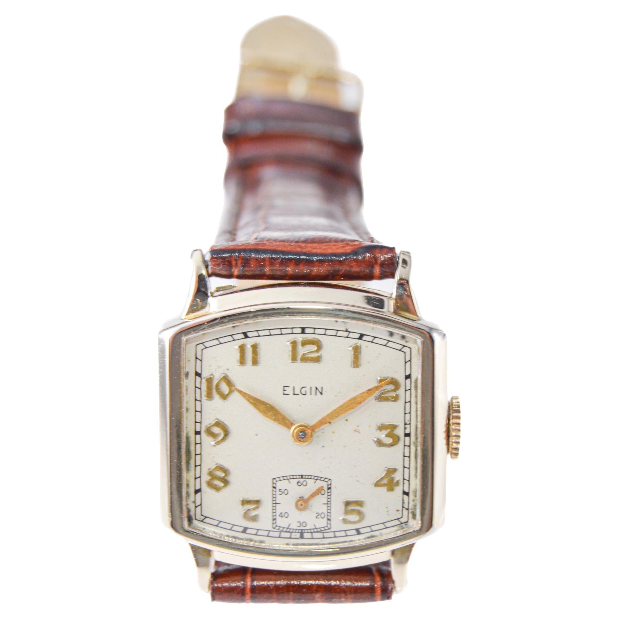 Elgin Gold Filled Art Deco Watch In Excellent Condition In Long Beach, CA