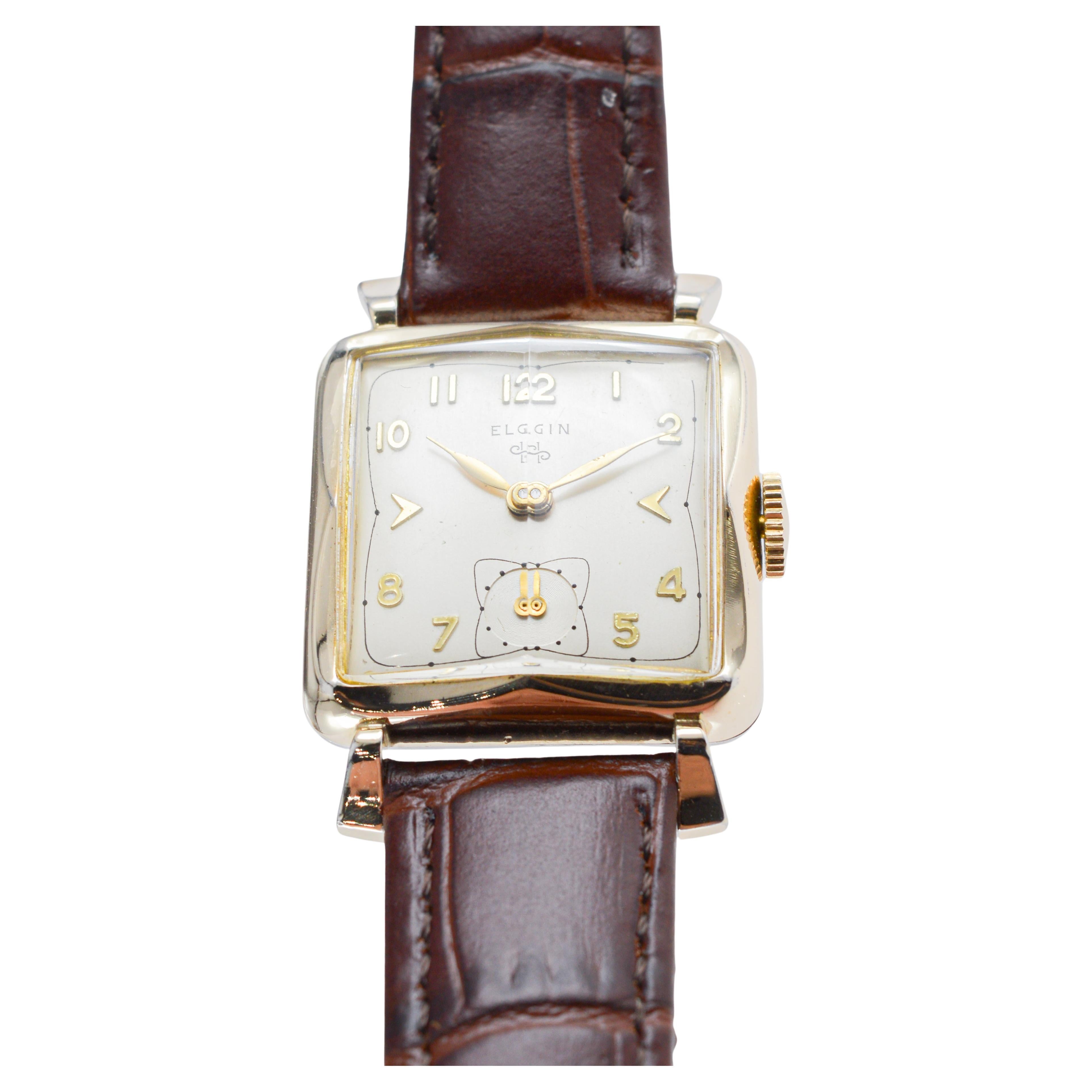 Reloj Art Déco Elgin relleno de oro en venta 3