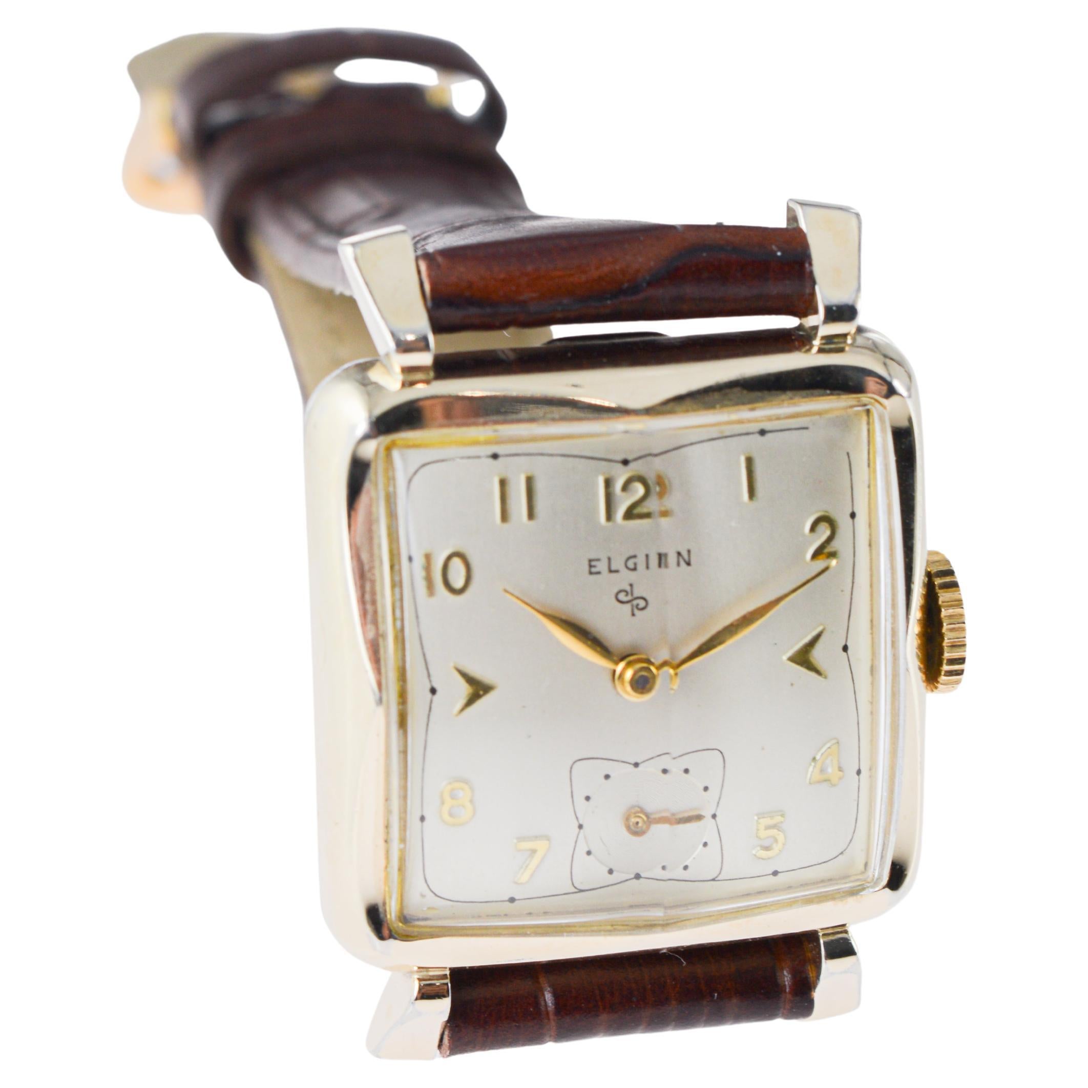 Reloj Art Déco Elgin relleno de oro en venta 4