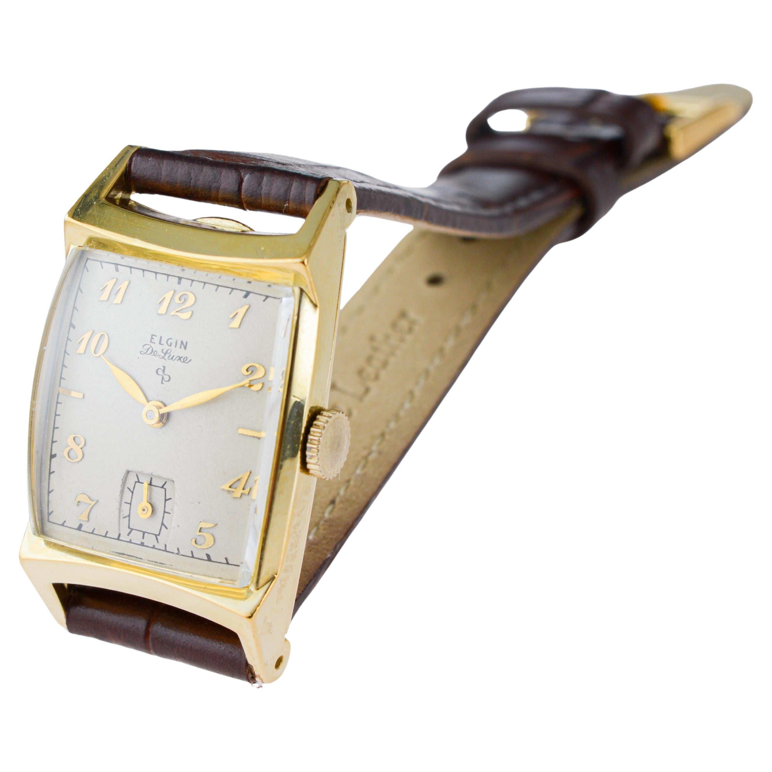 Montre en forme de tortue de luxe Art déco, en or, Elgin, circa 1940 en vente 7
